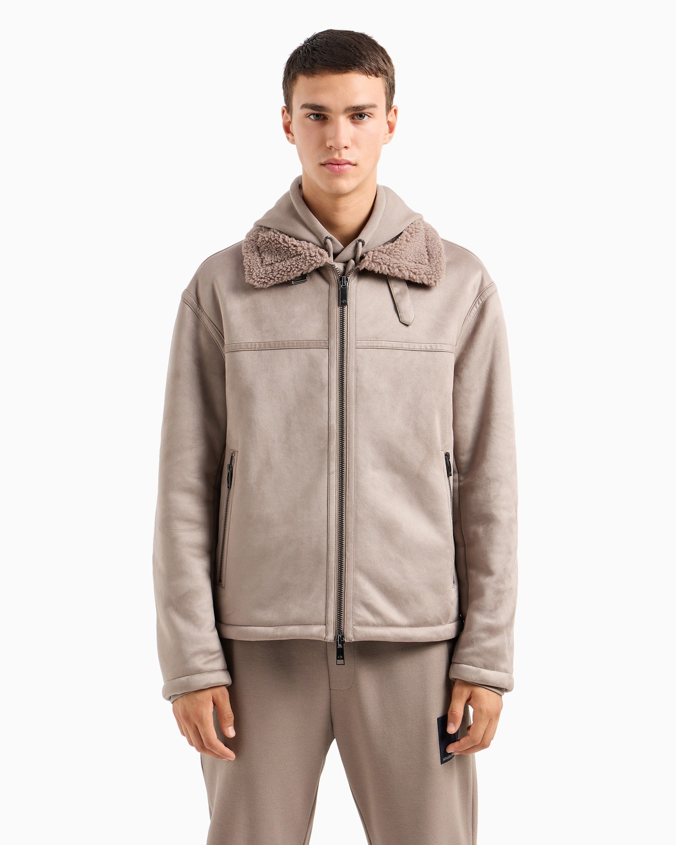 Coated fabric jacket with soft interior A Line Slide 1