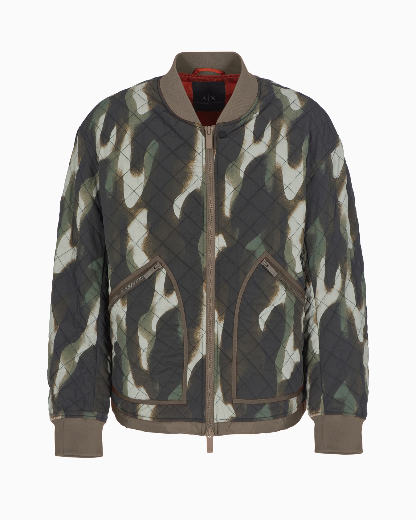 Bomberjacke aus Crinkle-Camouflage-Stoff mit kontrastierenden Details Folie 0