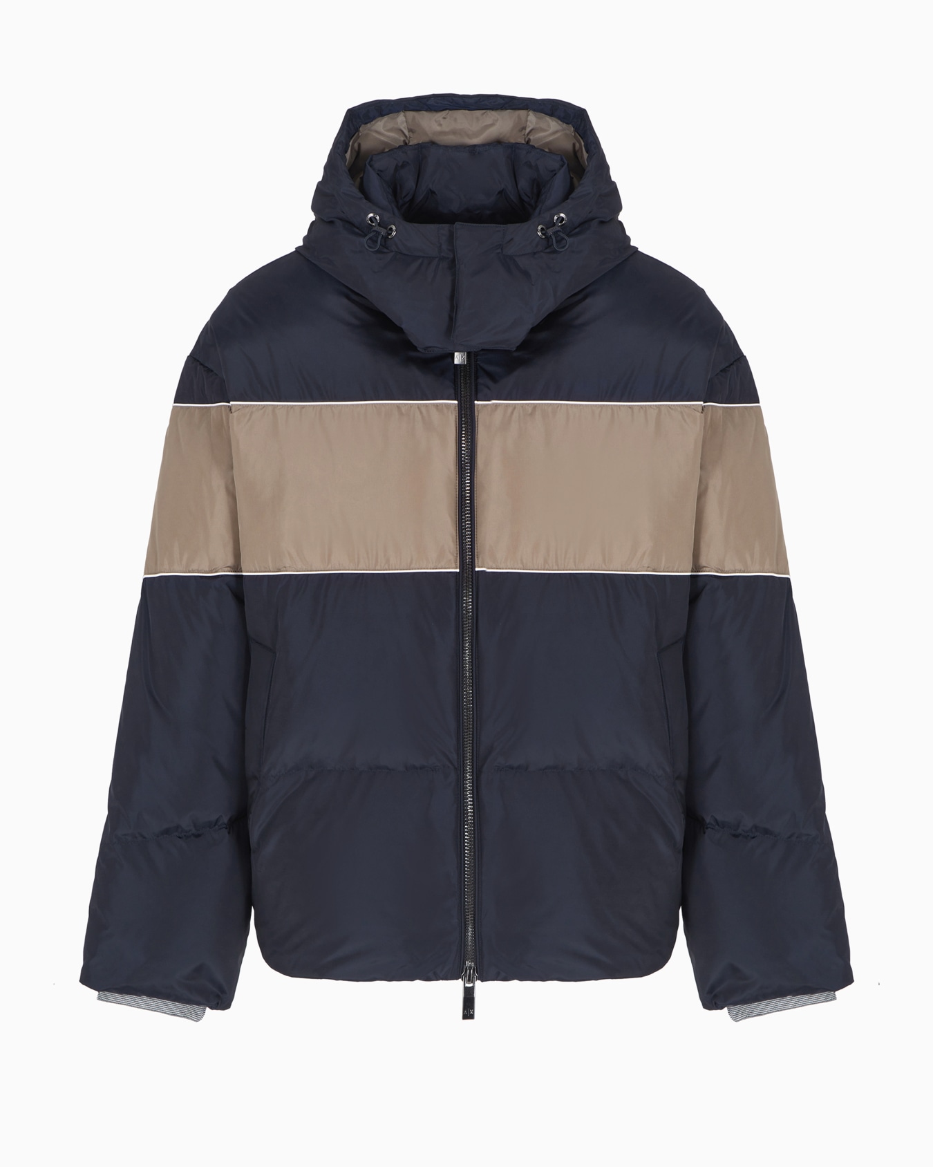 Jacket with hood and contrasting band in ASV fabric Slide 0
