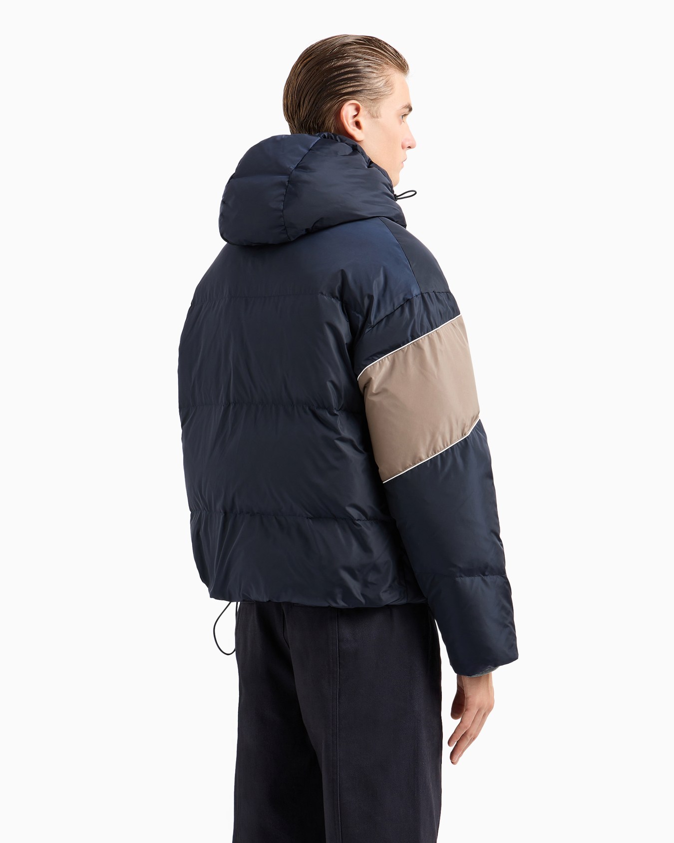 Jacket with hood and contrasting band in ASV fabric Slide 2