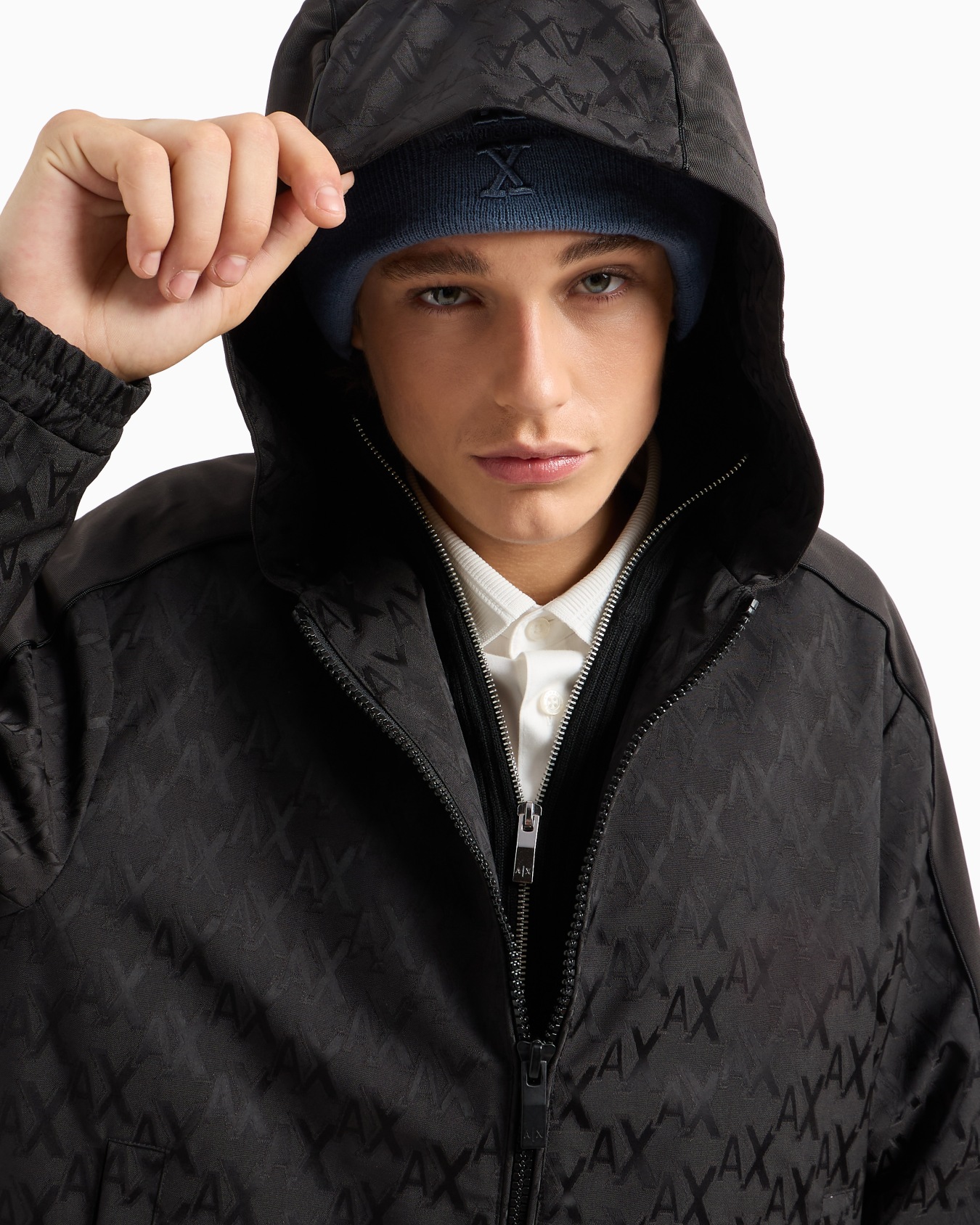Blouson with hood in monogram coated fabric Slide 5