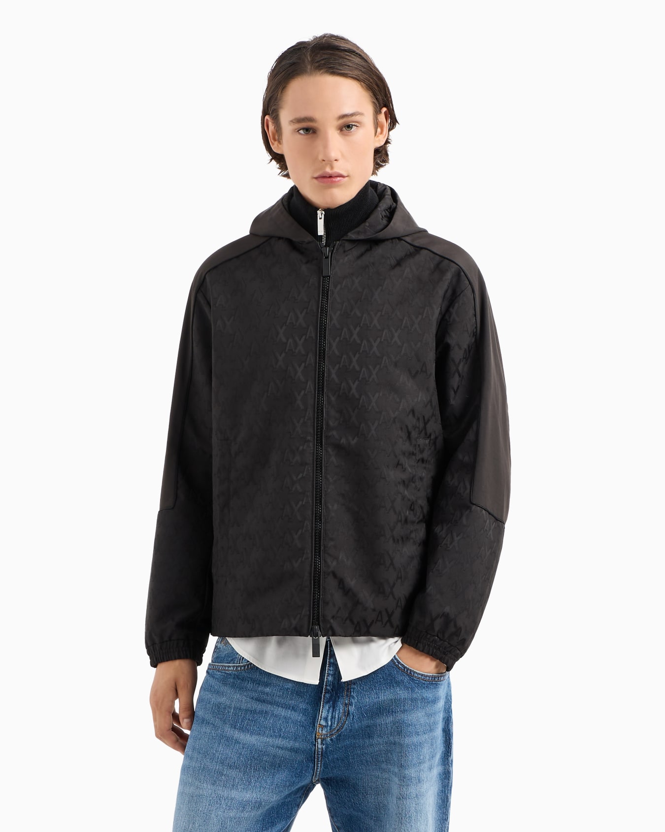 Blouson with hood in monogram coated fabric Slide 2