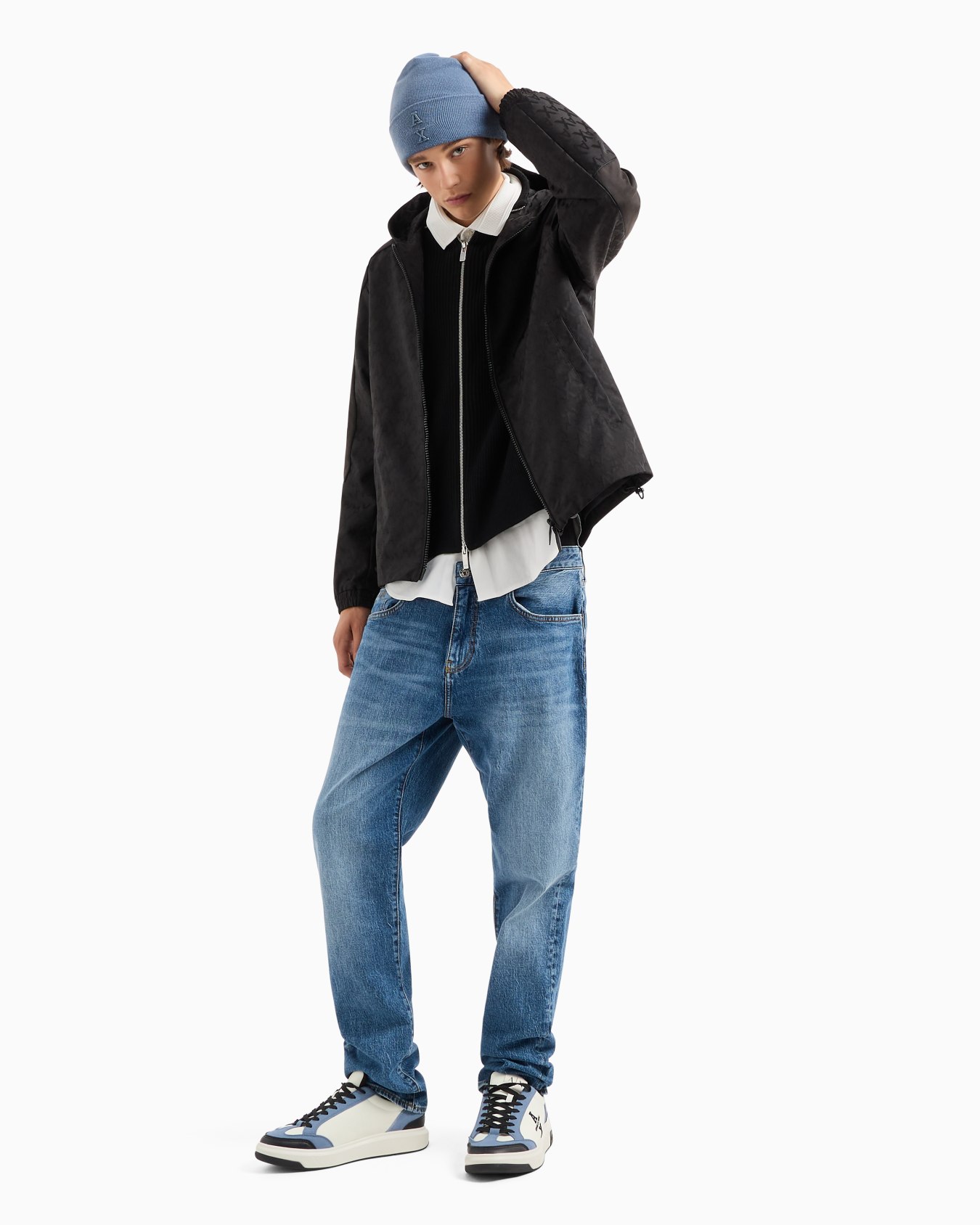 Blouson with hood in monogram coated fabric Slide 4
