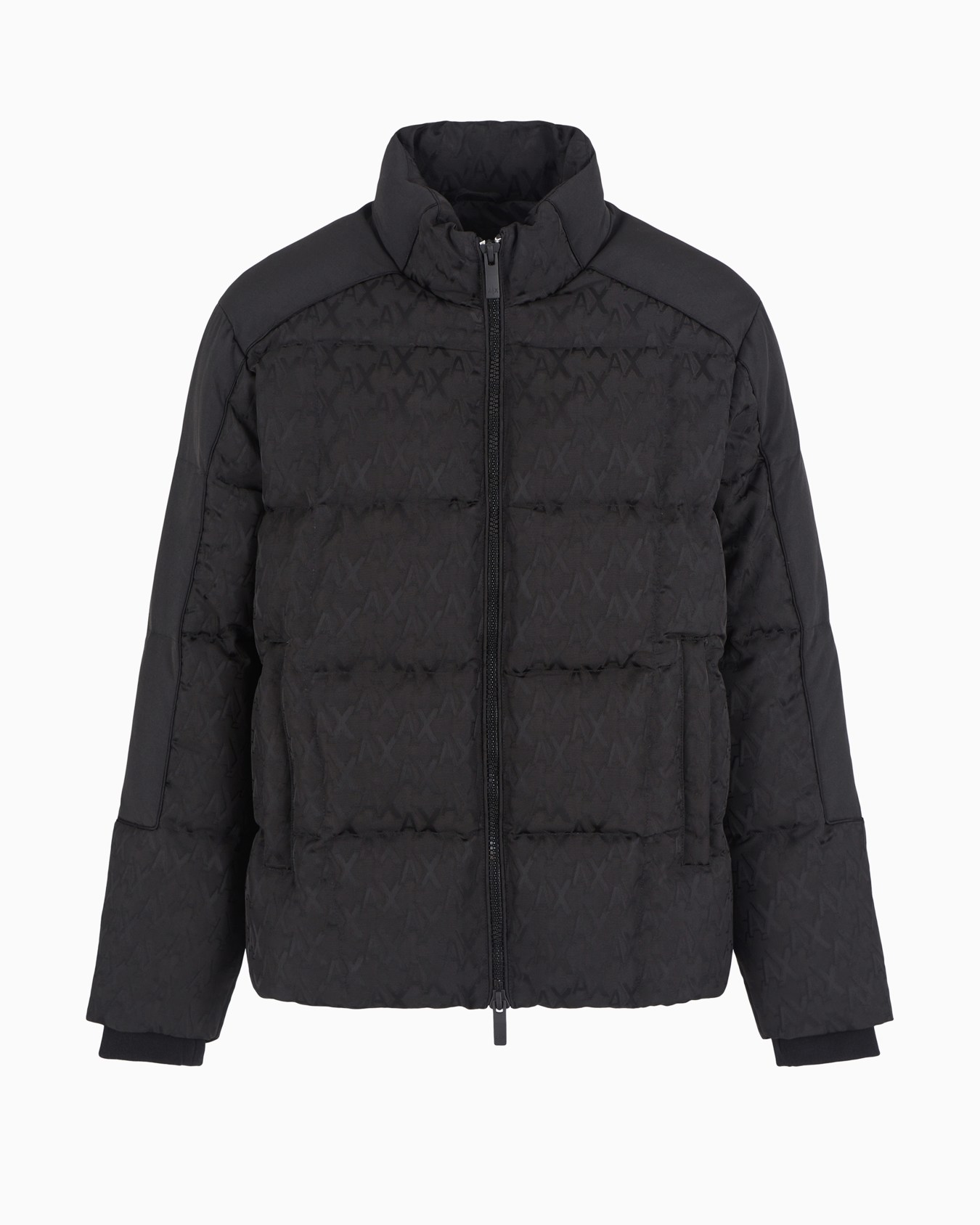 Full zip jacket in fabric with allover logo Slide 0