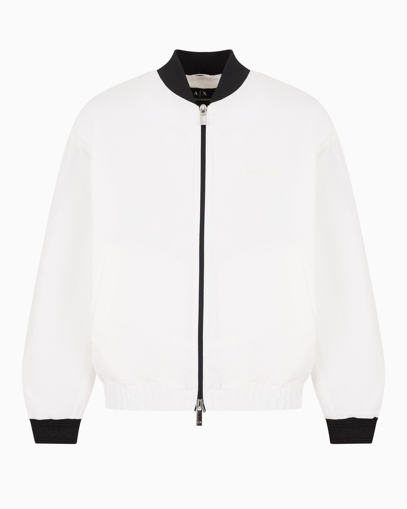 Bomber jacket in technical fabric with tone-on-tone logo Slide 0