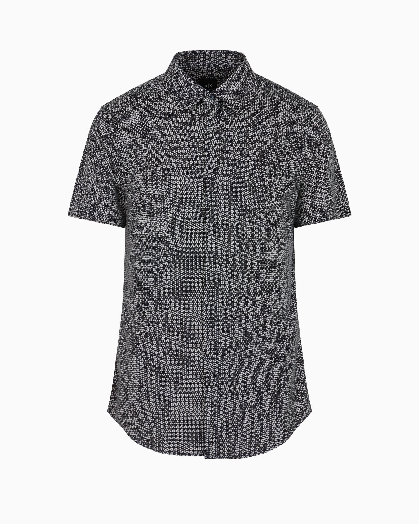 Slim fit shirt with short patterned sleeves Slide 0