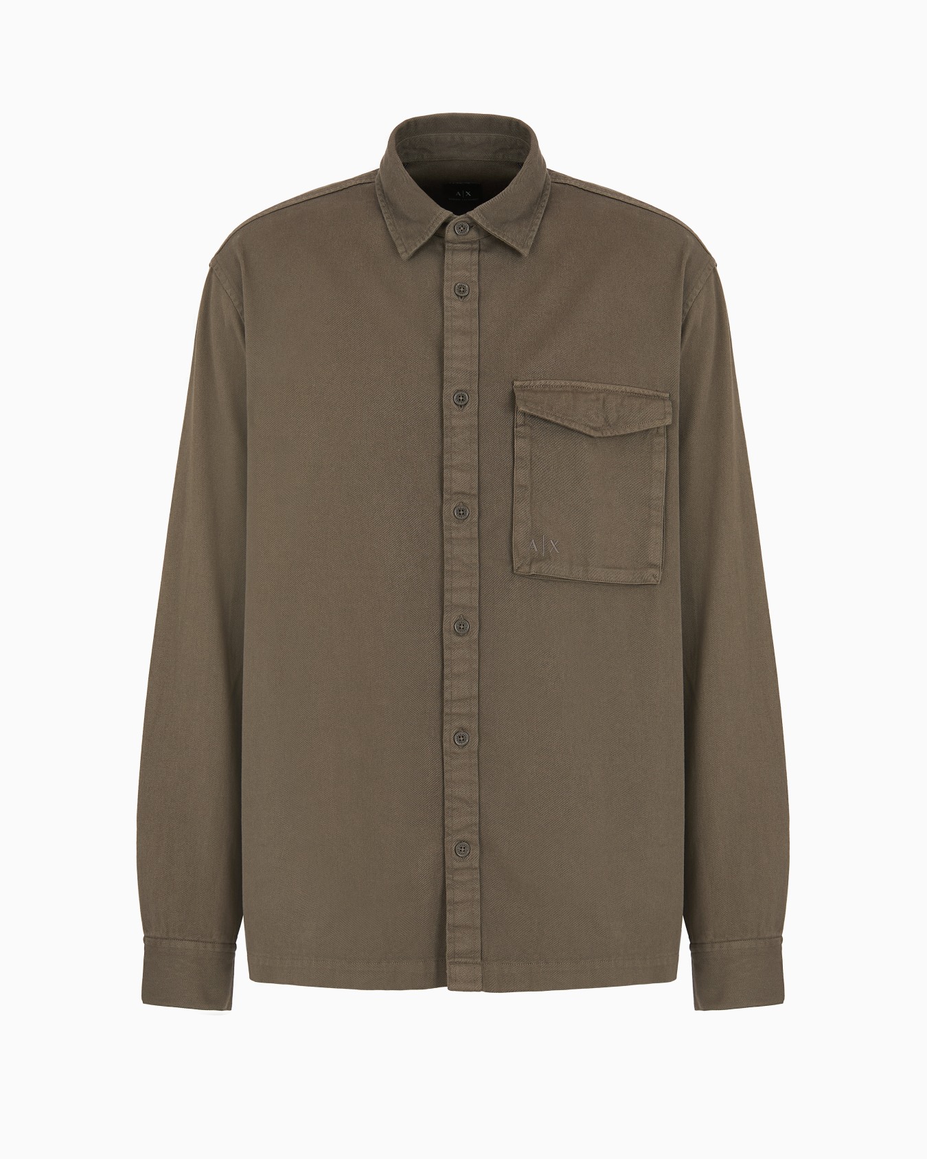 Camisa holgada de sarga de algodón con bolsillos Diapositiva 0