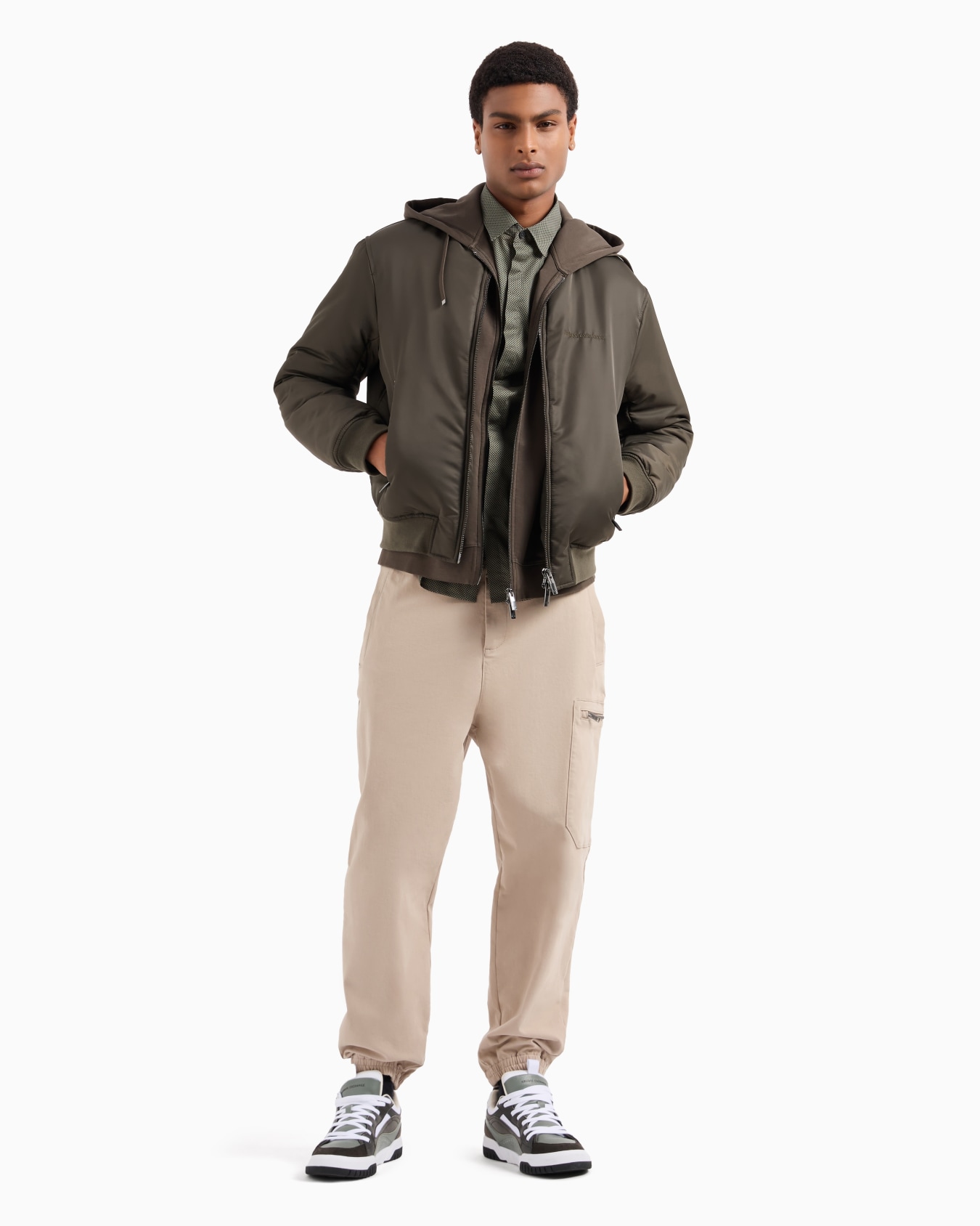 Slim fit shirt in stretch cotton poplin Slide 3