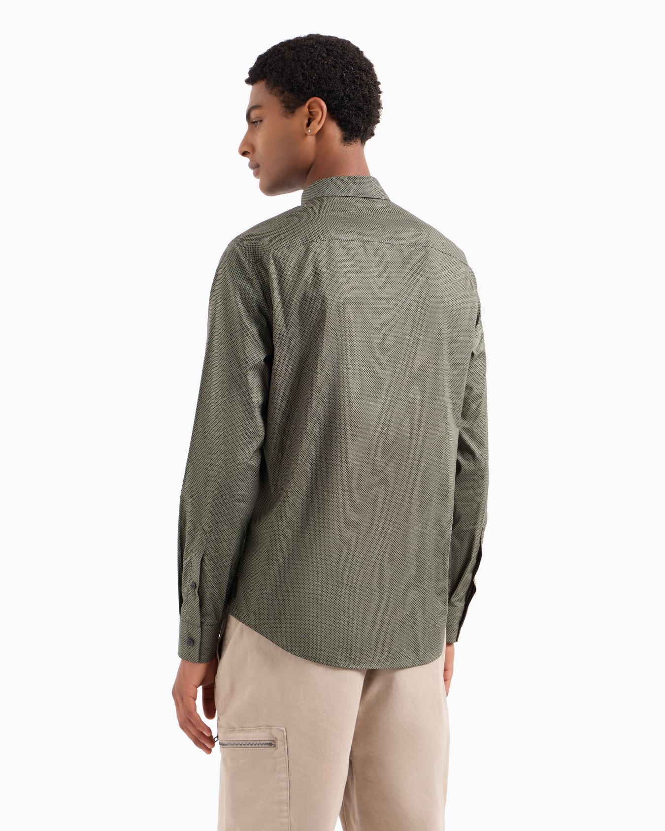 Slim fit shirt in stretch cotton poplin Slide 2