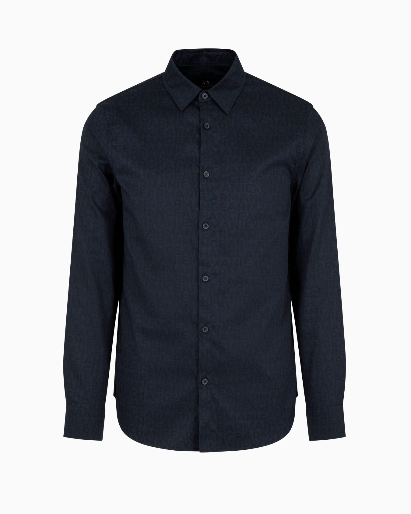 Regular fit patterned satin cotton shirt Slide 0