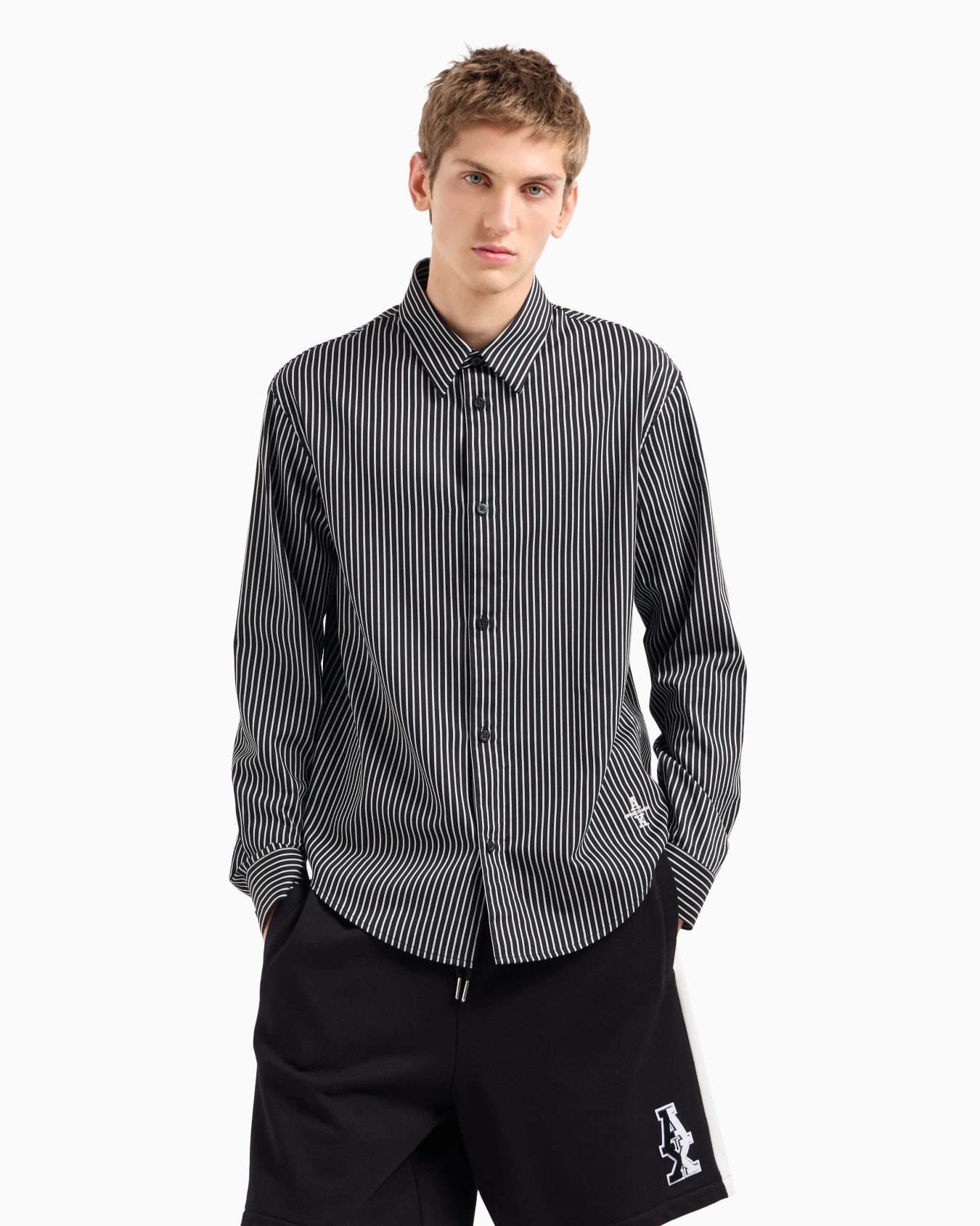 Regular fit dobby cotton shirt Slide 1