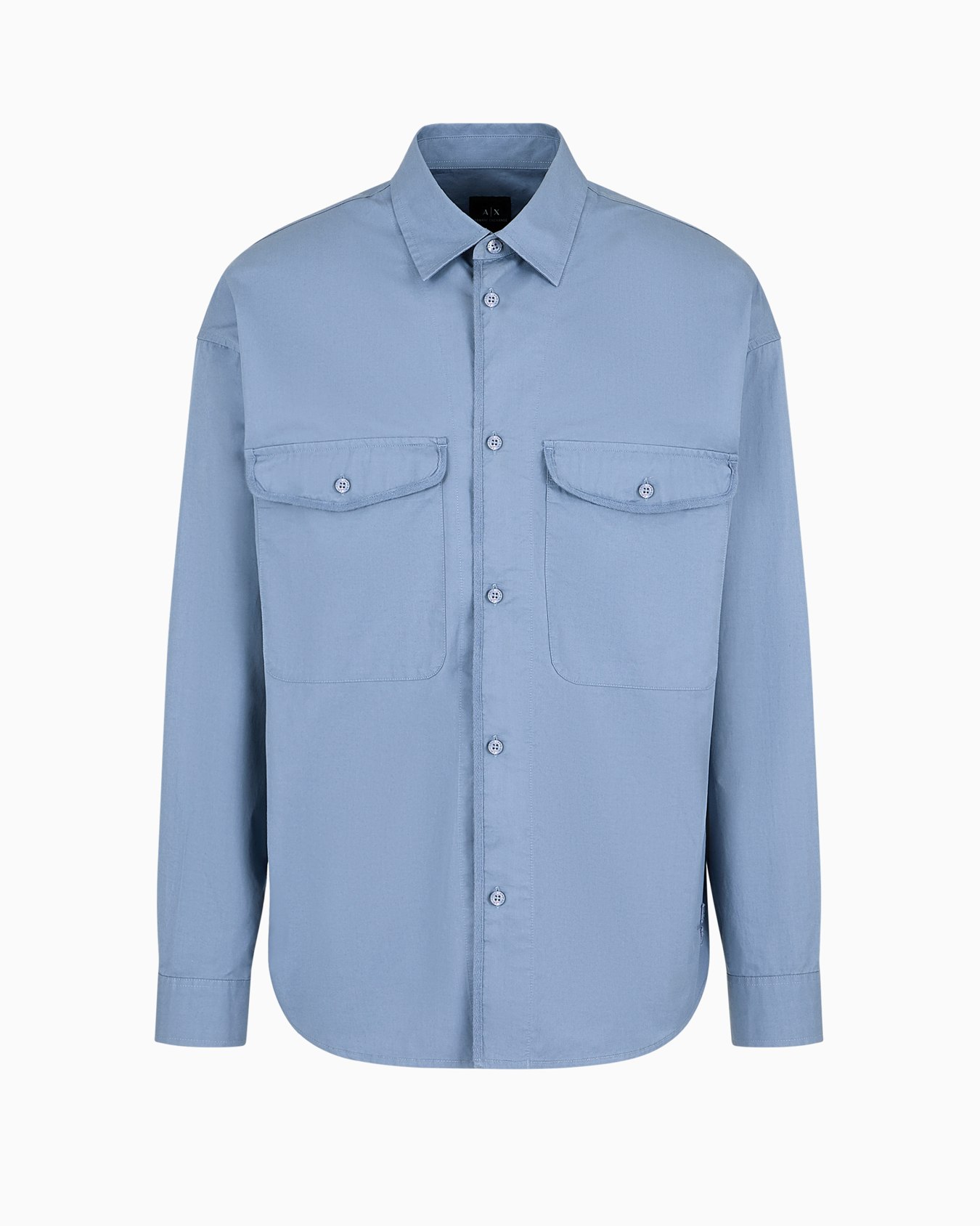 Loose fit cotton twill shirt with pockets Slide 0