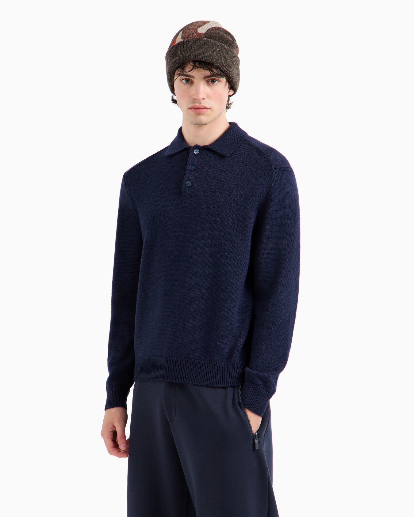  Collared Wool Blend Sweater Slide 1