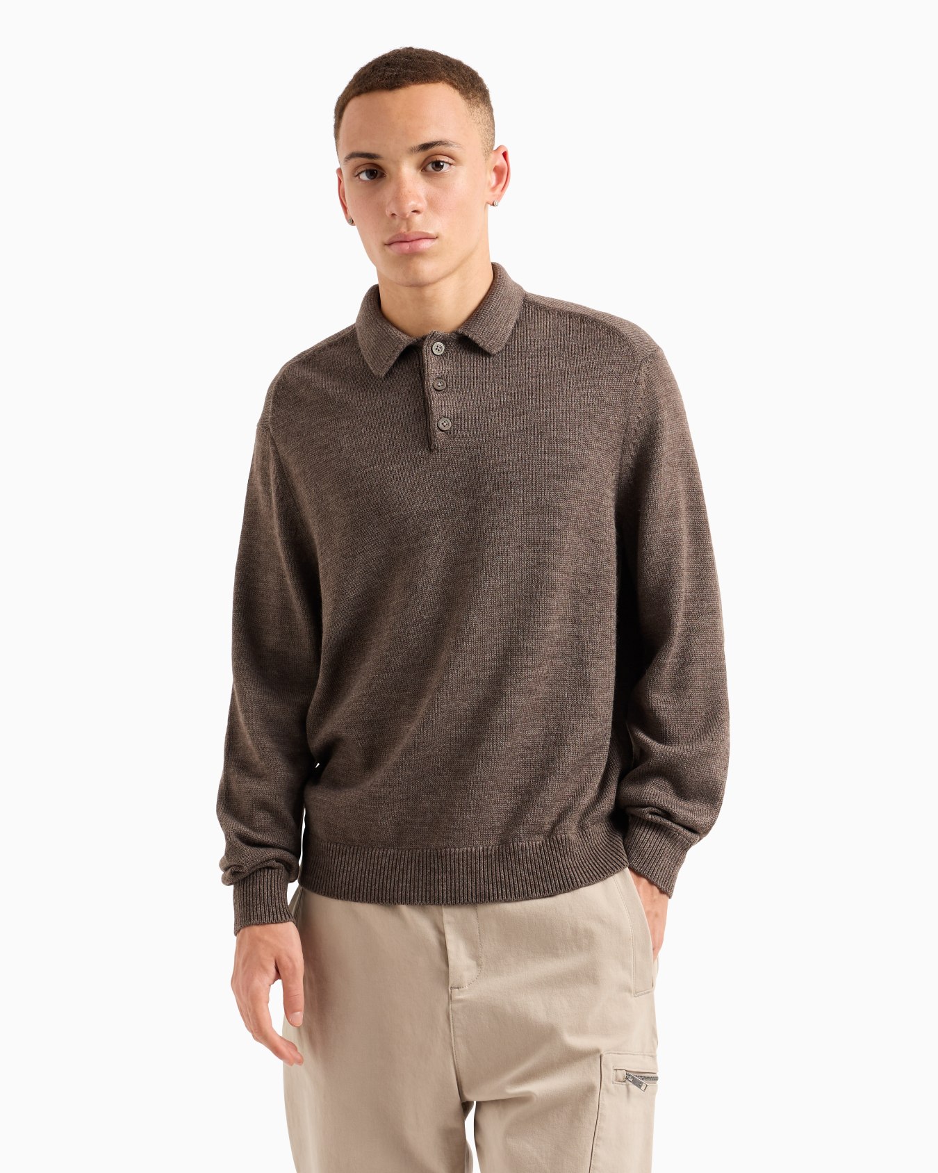  Collared Wool Blend Sweater Slide 1