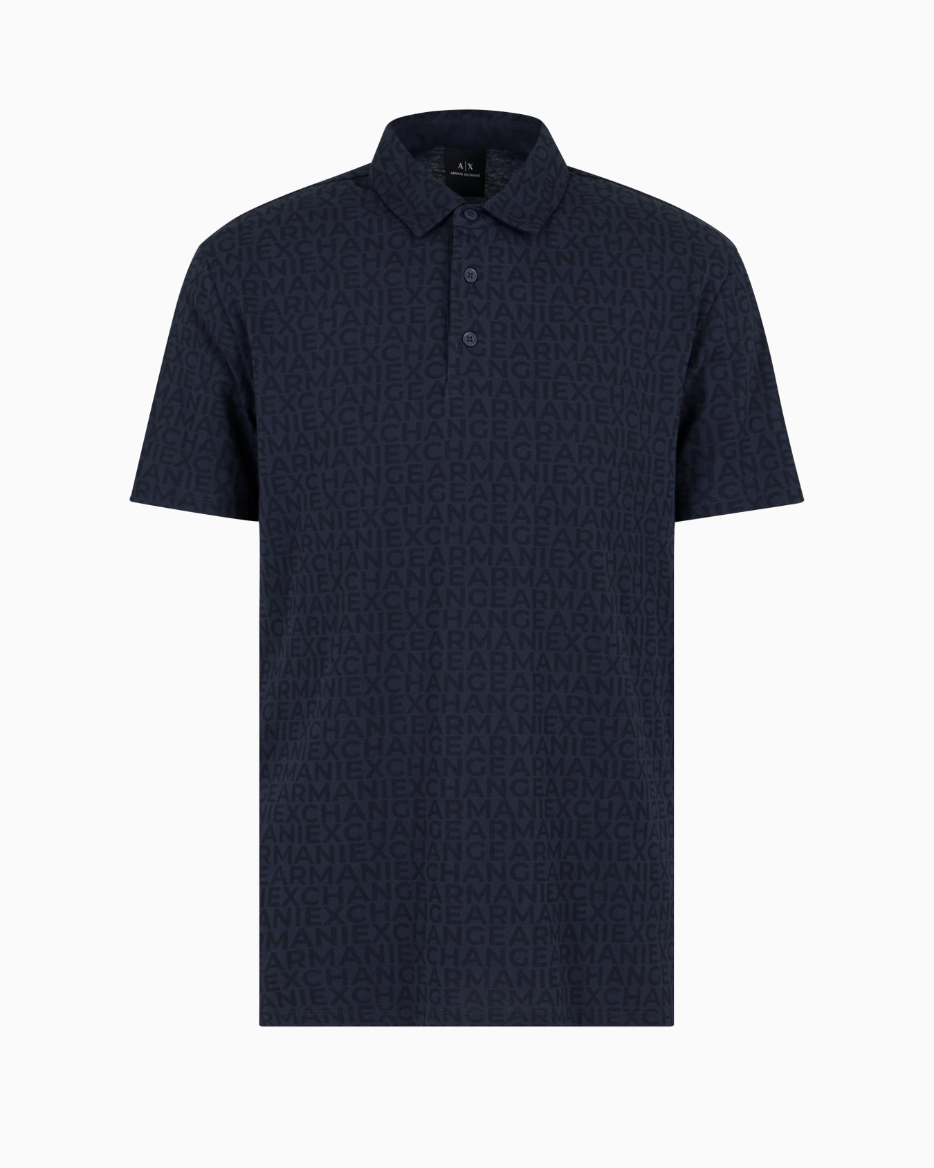 Polo de algodón de corte regular con logo por toda la prenda Diapositiva 0