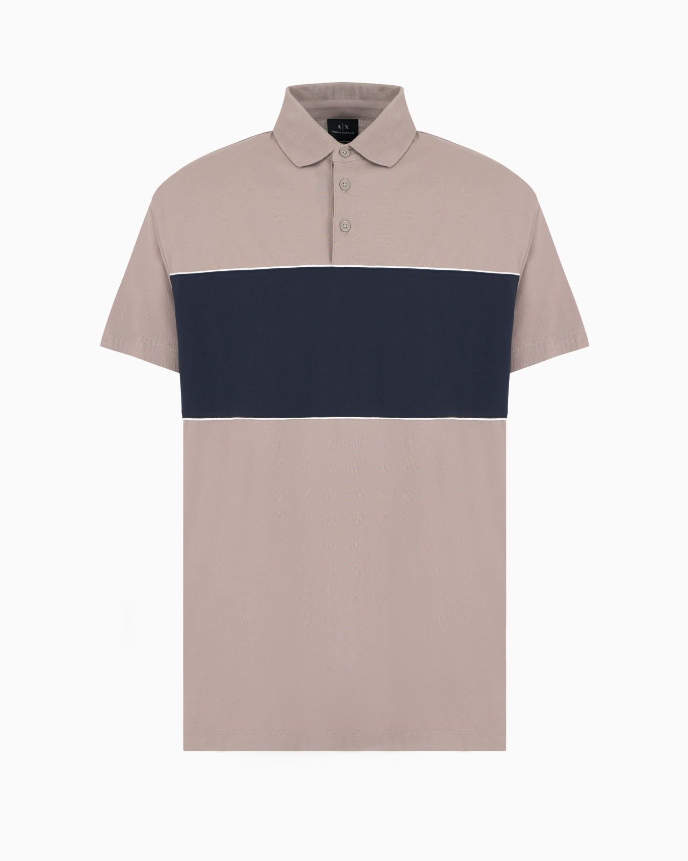 Regular fit polo with contrasting band in cotton Slide 0