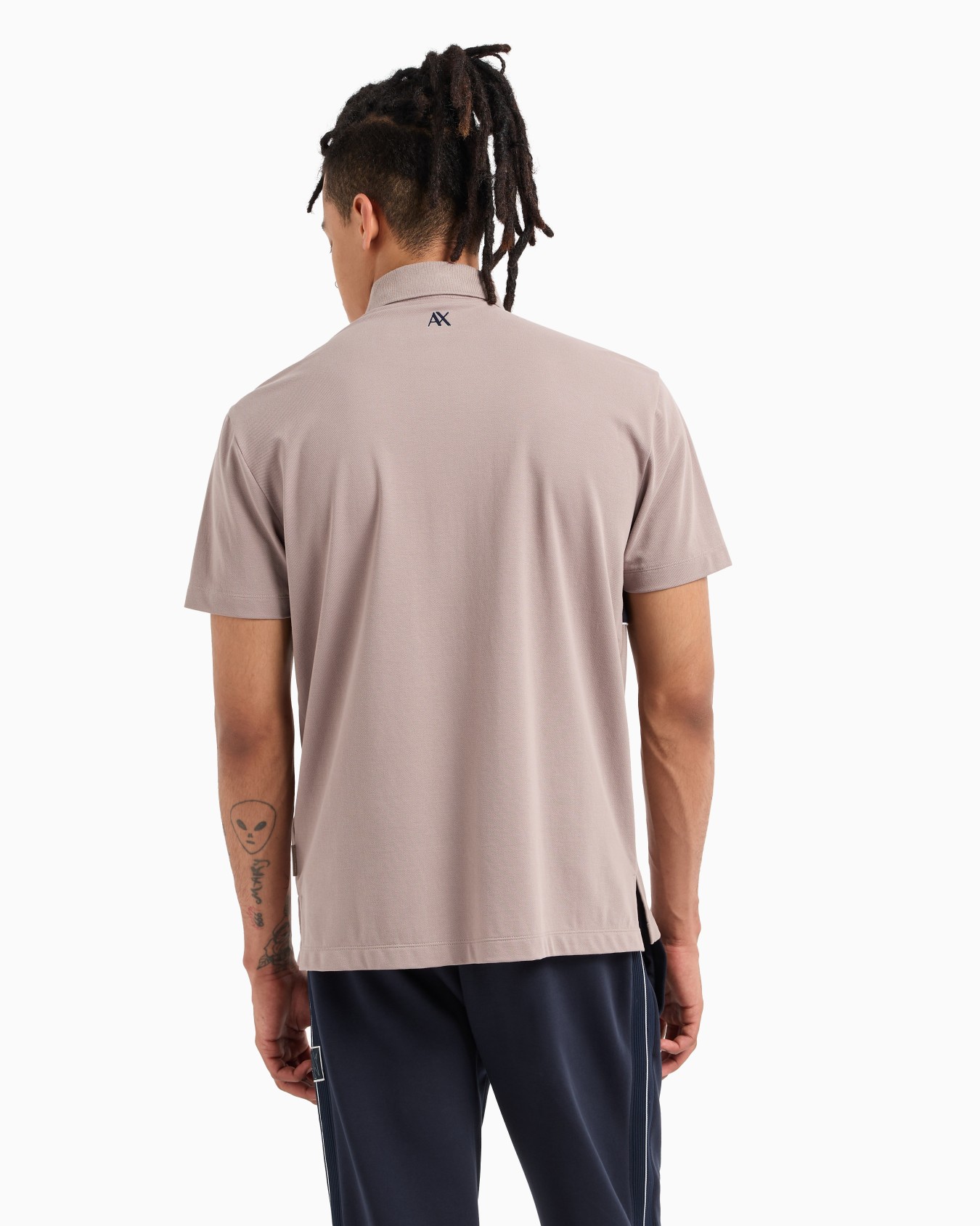 Regular fit polo with contrasting band in cotton Slide 2