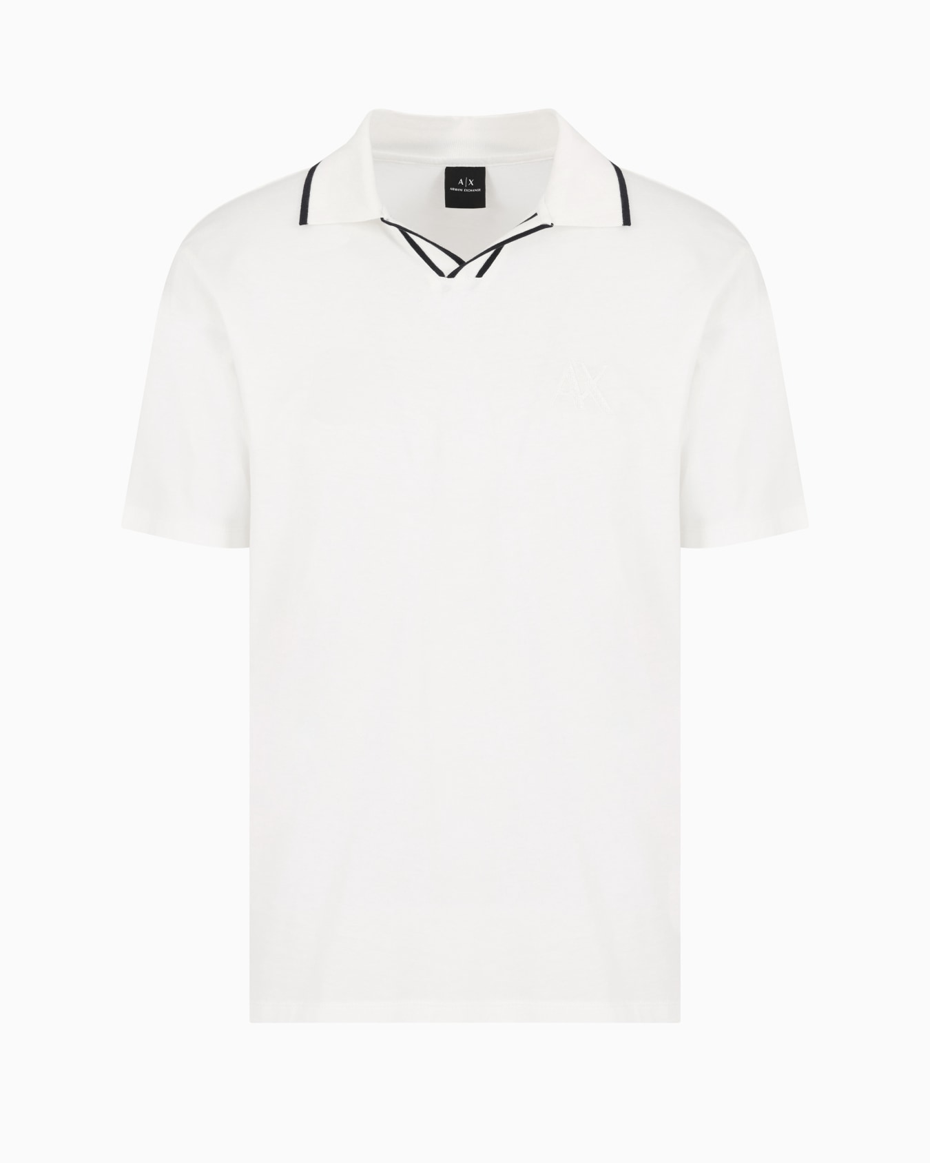 Polo con perfiles de cuello en contraste en algodón  Diapositiva 0