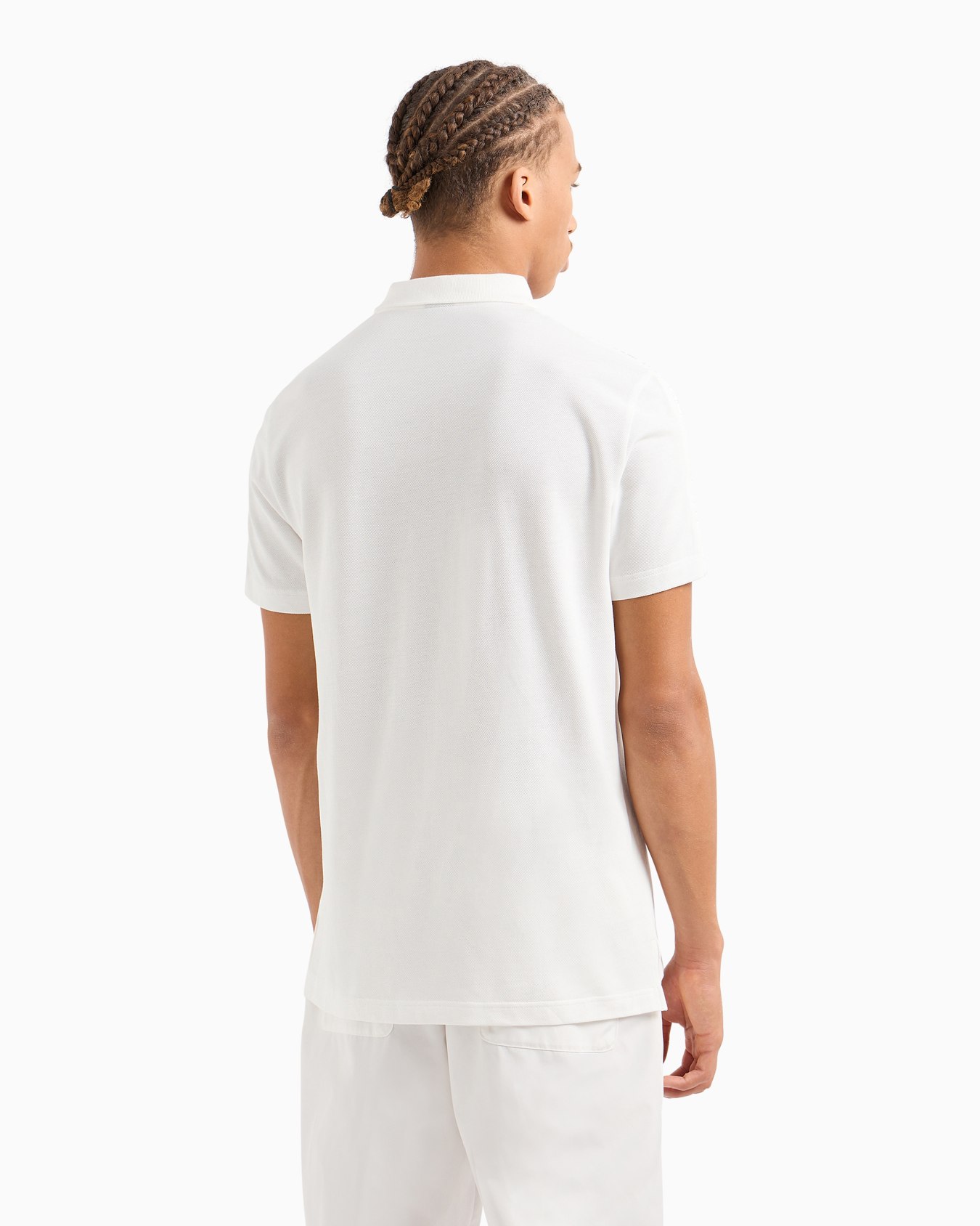 Polo regular con zip in cotone con bande logo  Slide 2