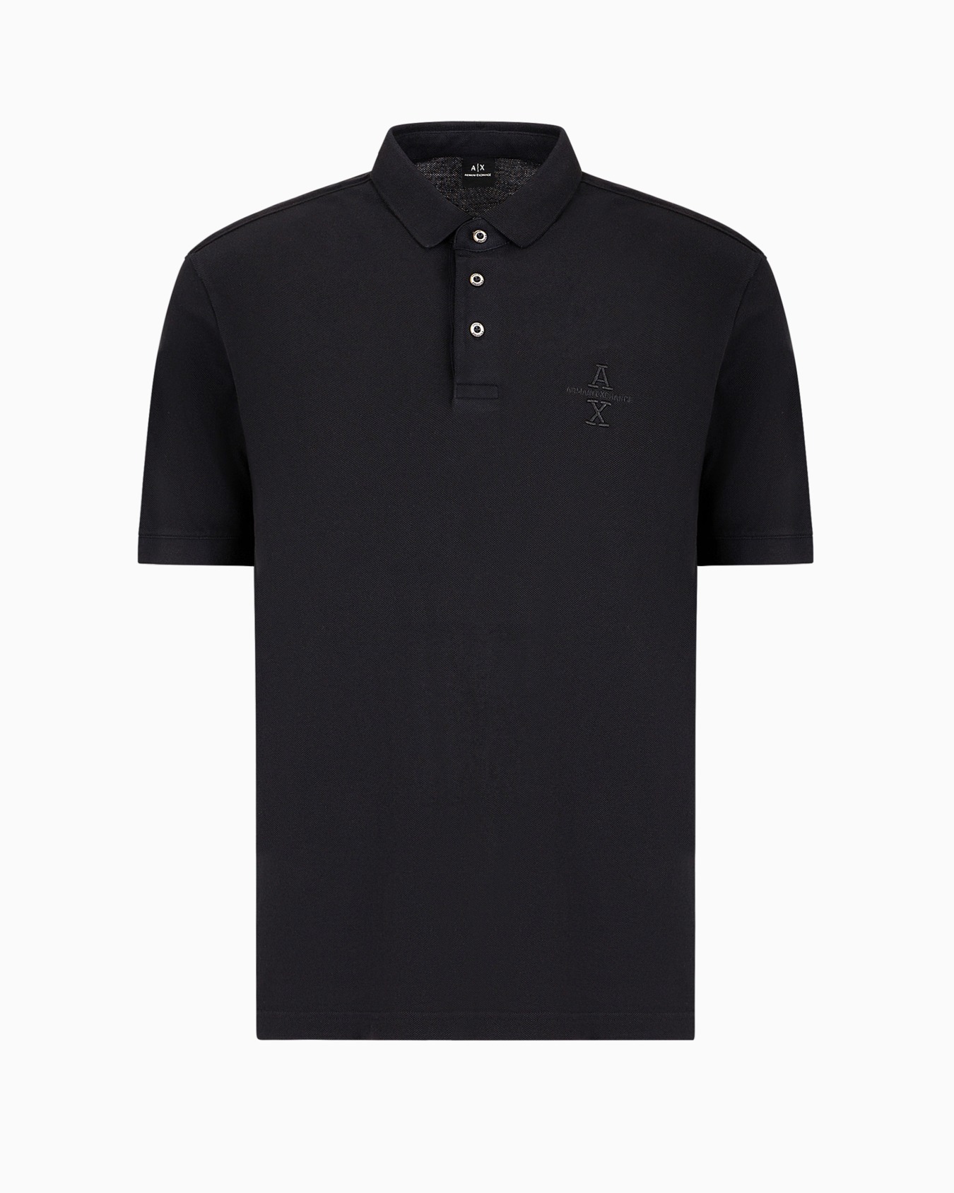 Regular fit short sleeve polo with cotton logo Slide 0