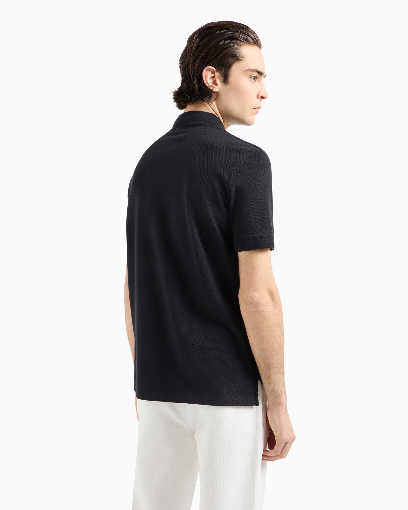 Regular fit short sleeve polo with cotton logo Slide 2