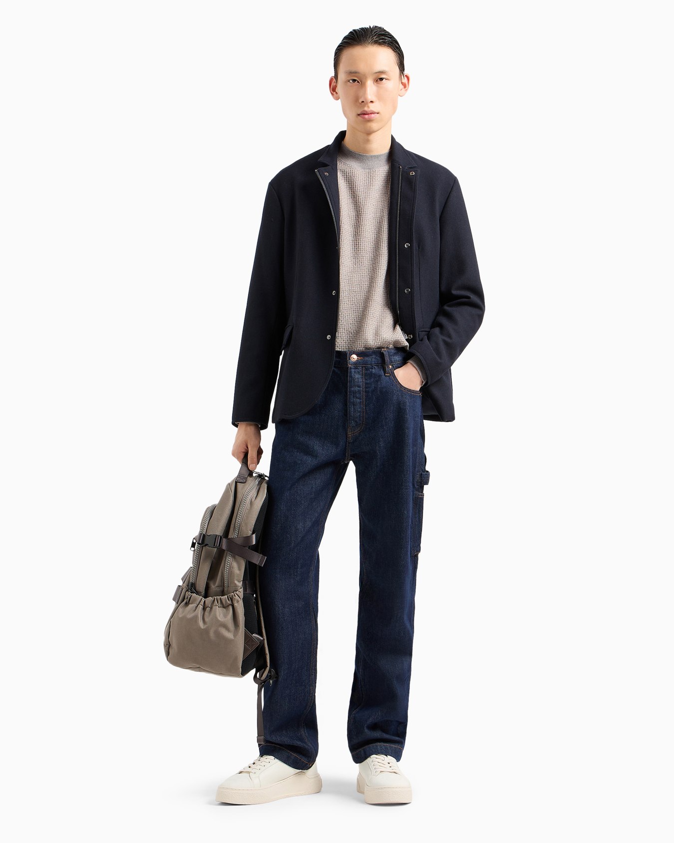 Veste simple boutonnage avec boutons et zip Diapositive 3