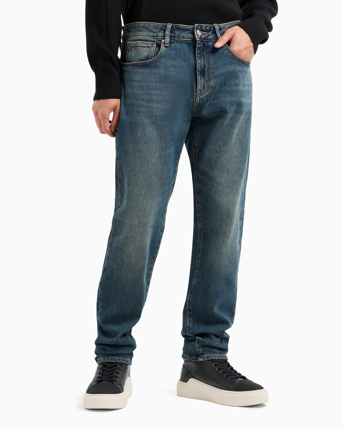 Vaqueros J16 de corte recto en denim de algodón índigo  Diapositiva 1