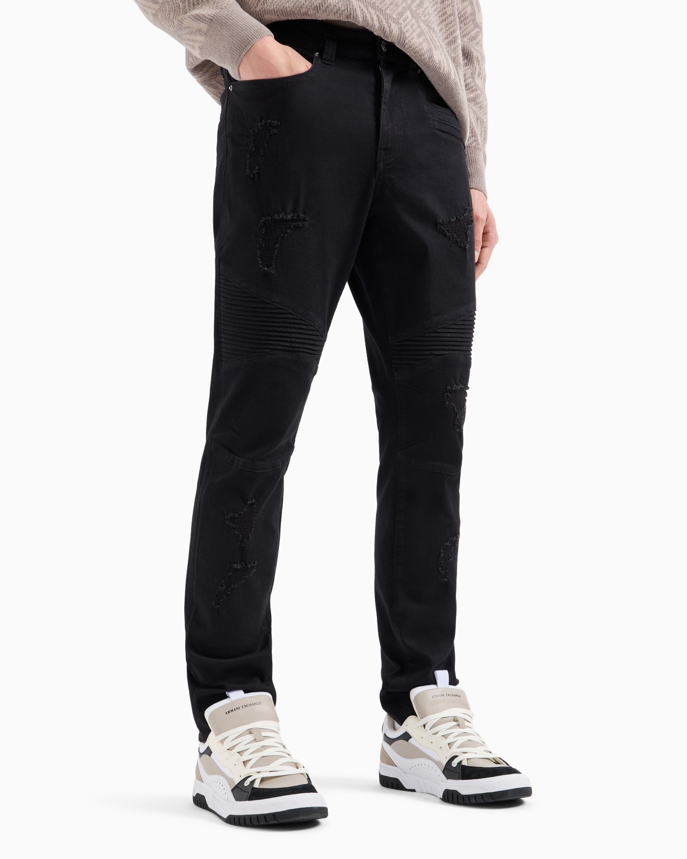 J27 Skinny-Jeans im Biker-Fit aus gewaschenem Denim Folie 1