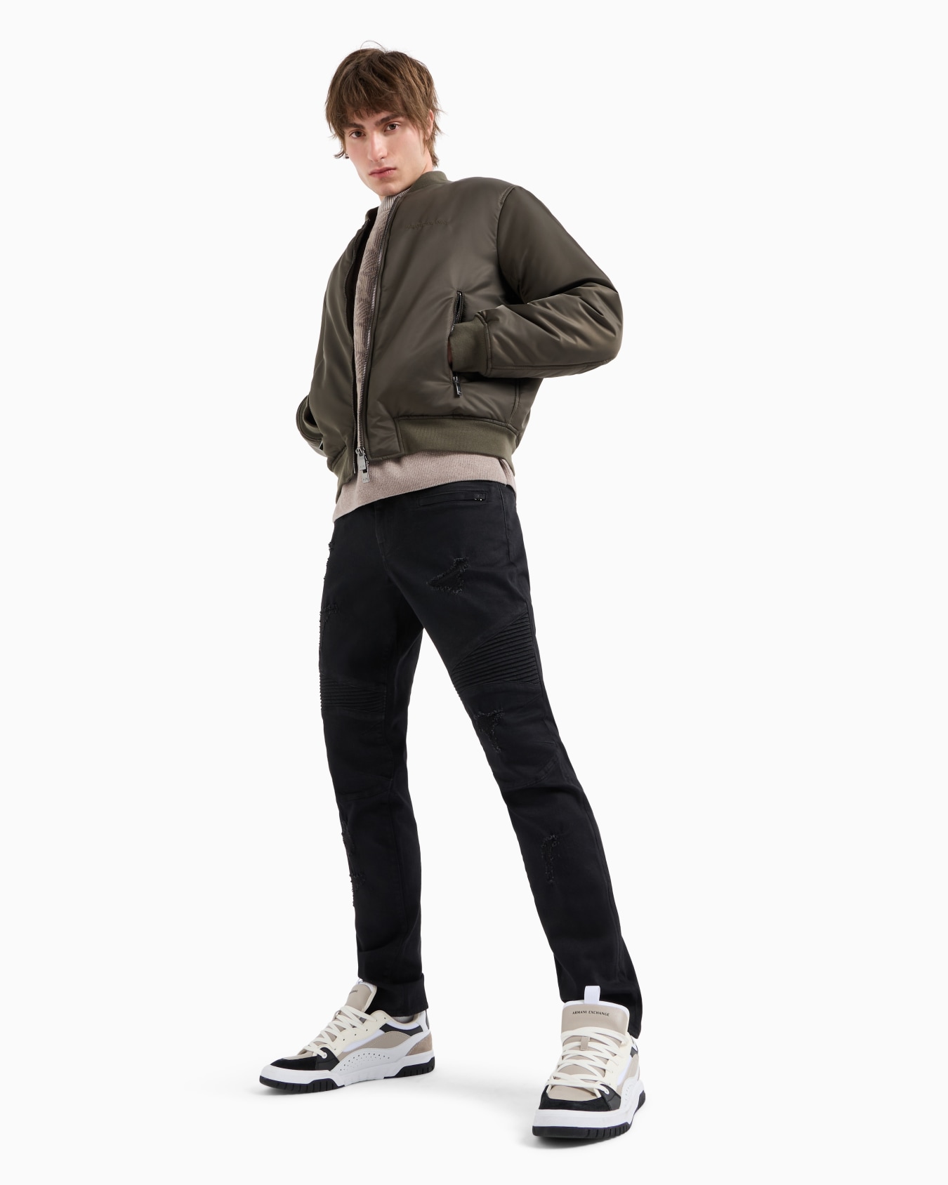 J27 Skinny-Jeans im Biker-Fit aus gewaschenem Denim Folie 3