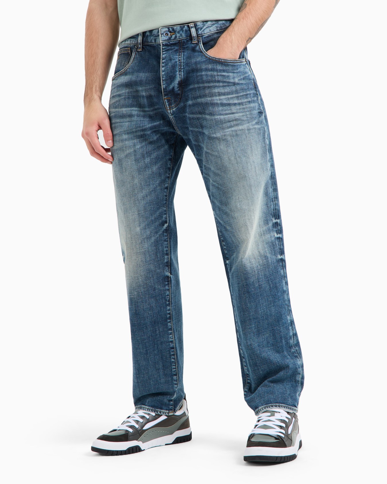 Light blue wash denim trousers J82 Slide 1