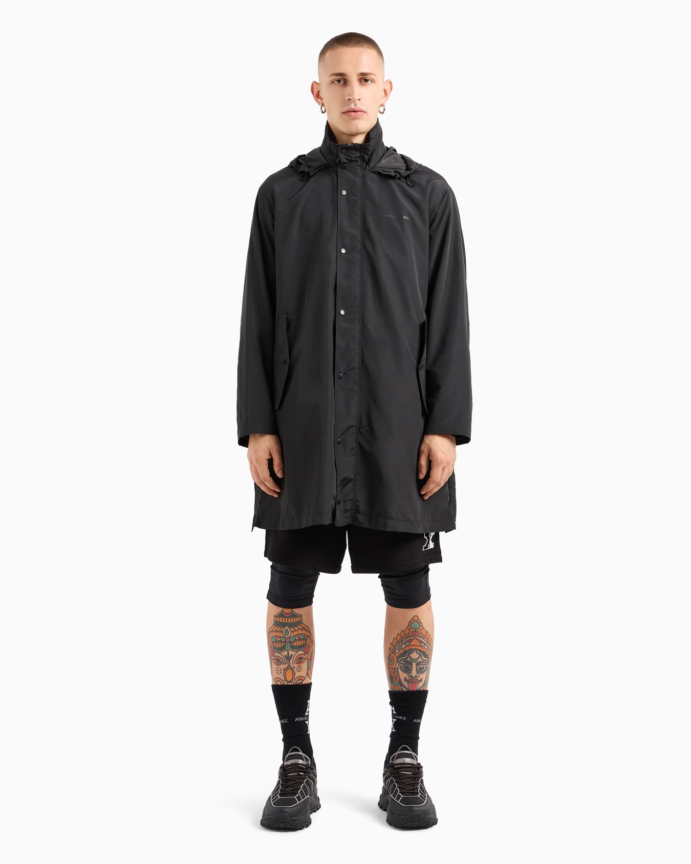 Raincoat with hood and buttons Slide 1