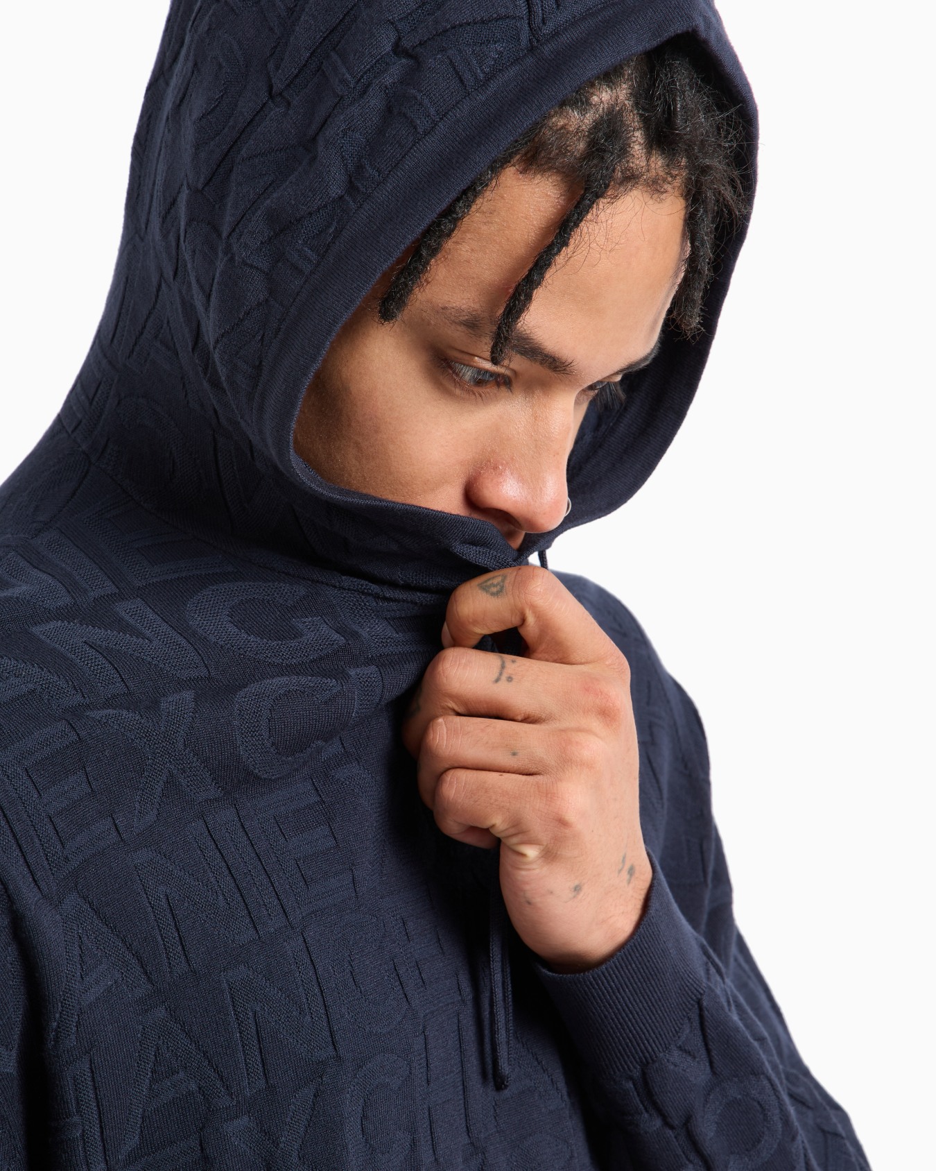 Pull avec capuche et boutons en tissu ASV Diapositive 4