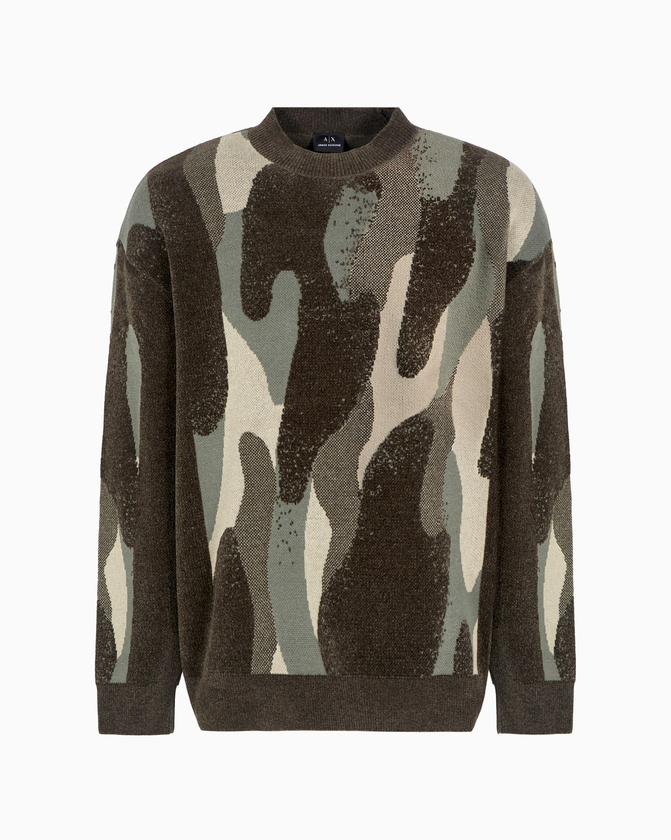 -Chenille-Pullover mit Rundhalsausschnitt und Tarnmuster Folie 0