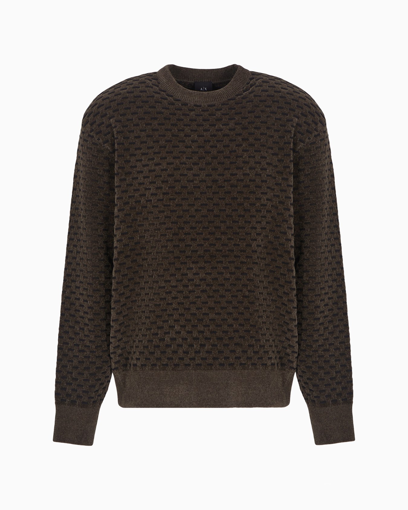 Crewneck sweater with embossed workmanship Slide 0