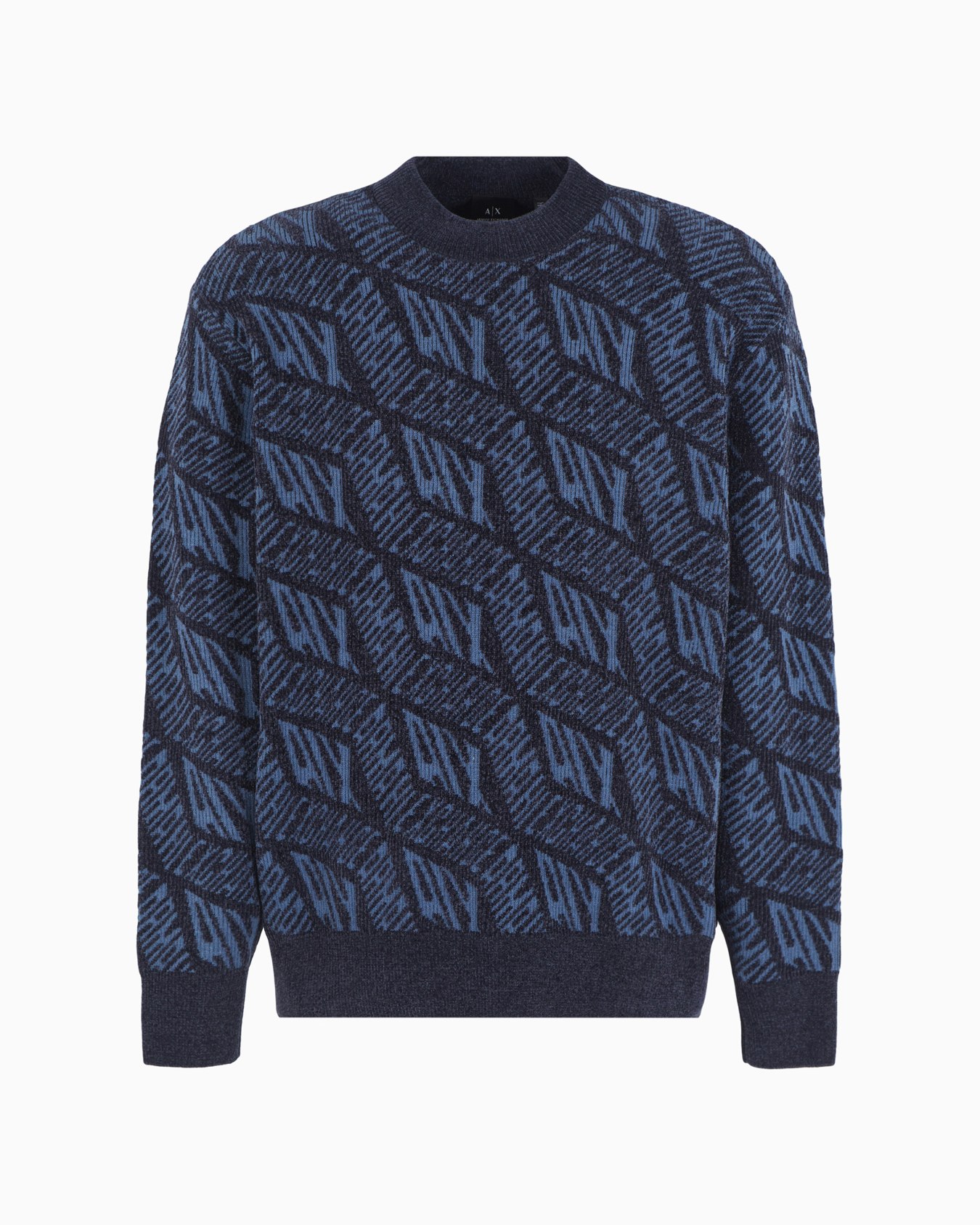 Crewneck sweater with optical effect logo Slide 0