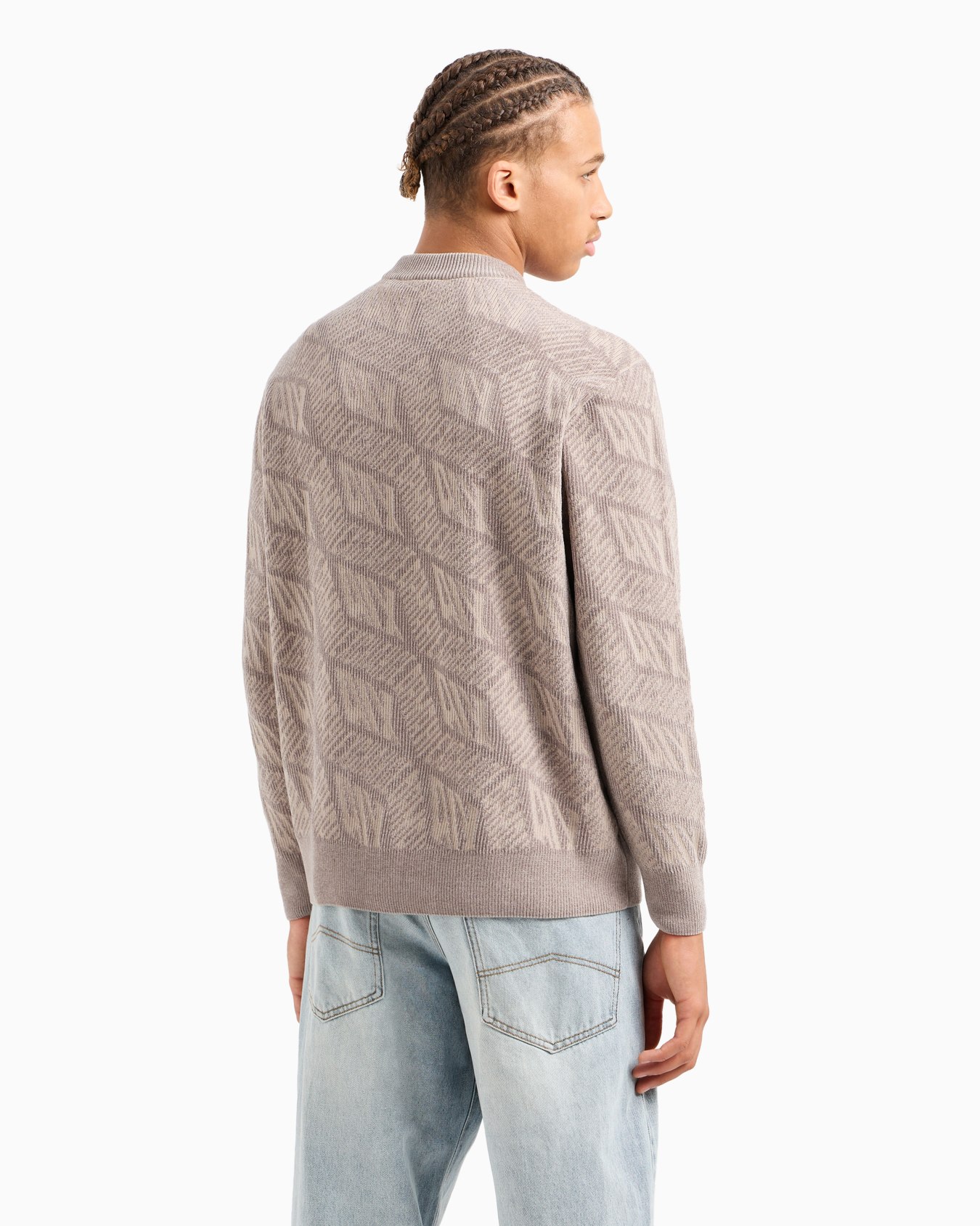 Crewneck sweater with optical effect logo Slide 2