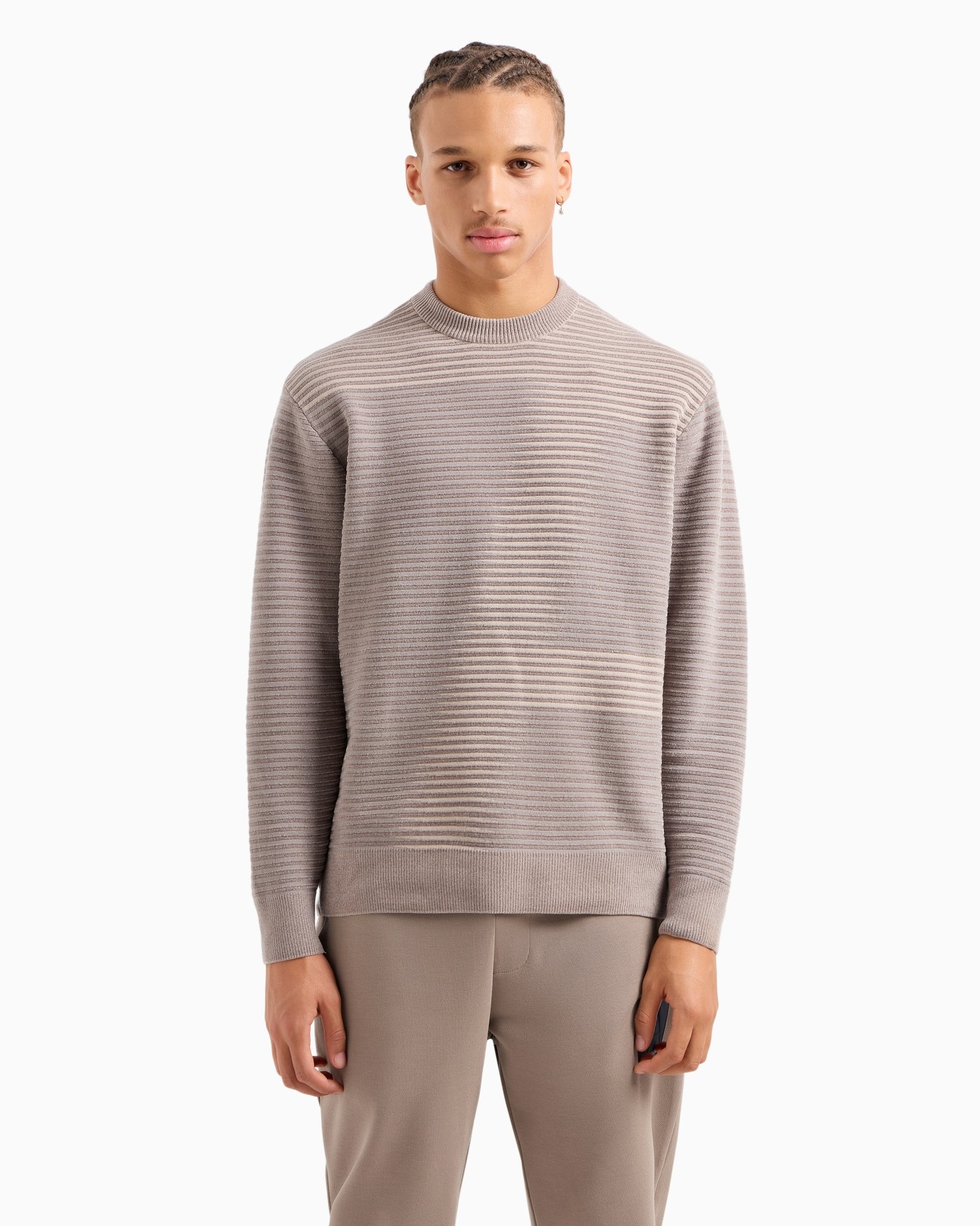 A Line Logo Striped Crewneck Sweater Slide 1