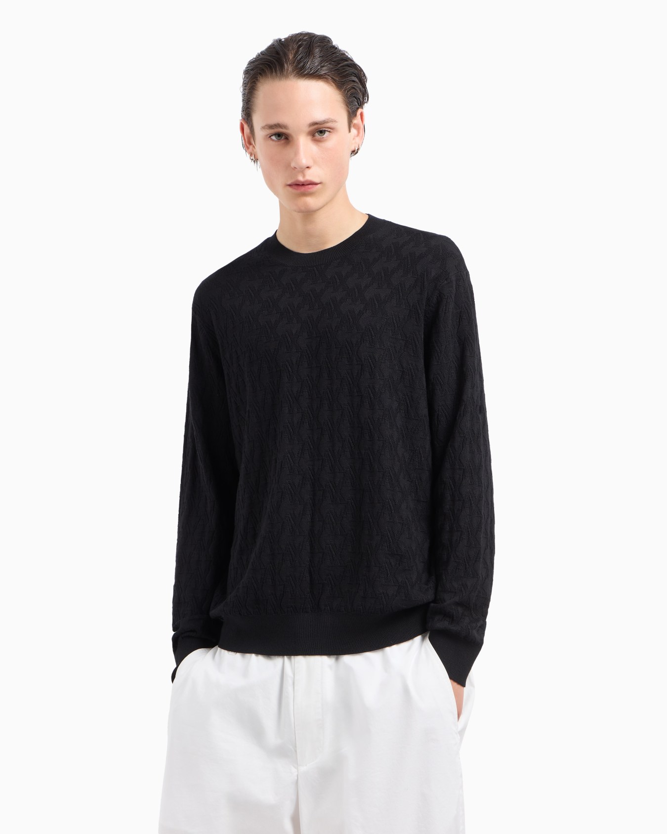 ASV Monogram Jacquard Crewneck Sweater Slide 1