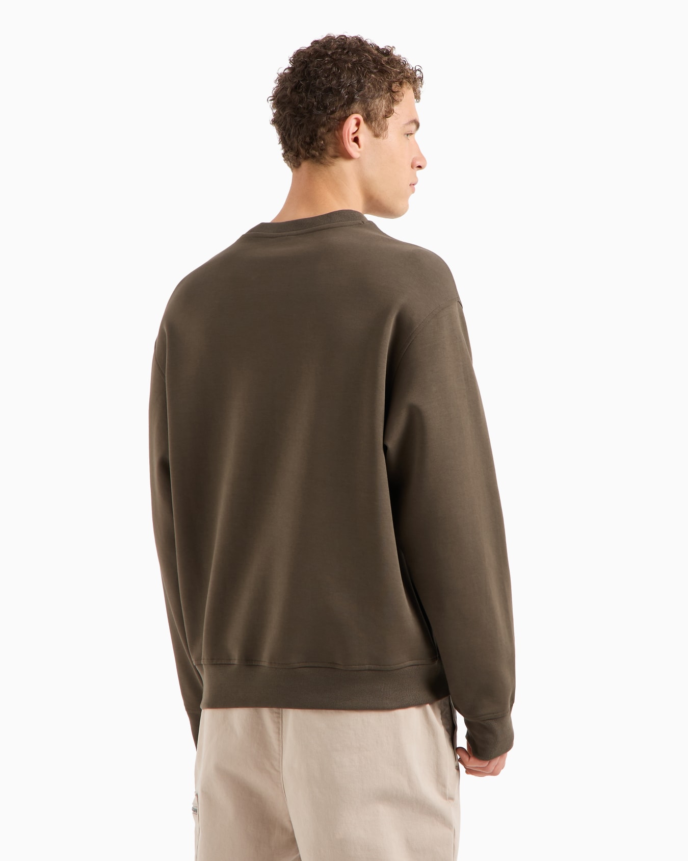 Sudadera de cuello redondo con bordado de águila de algodón orgánico ASV Diapositiva 2