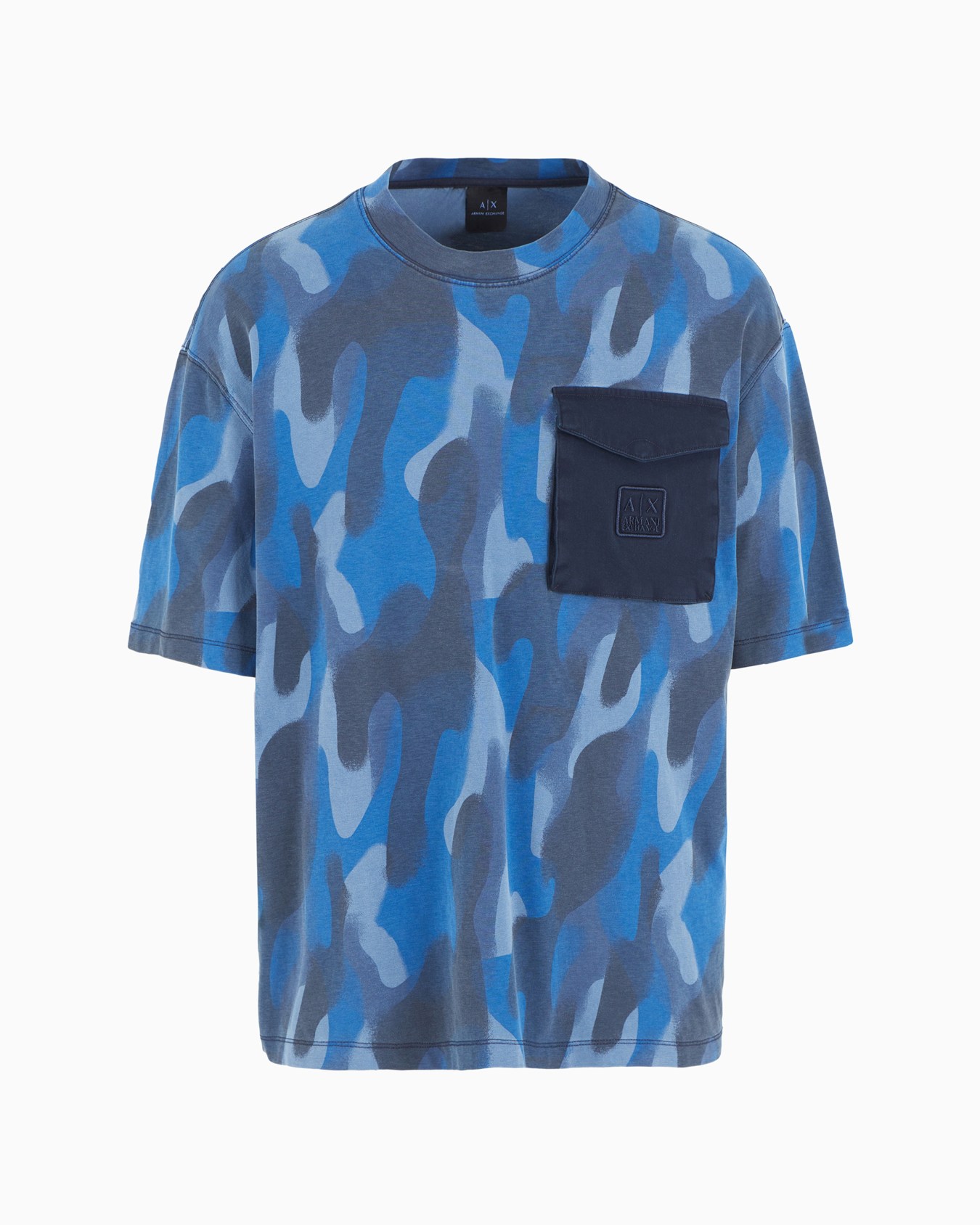 Relaxed fit camouflage T-shirt with logo pocket Slide 0