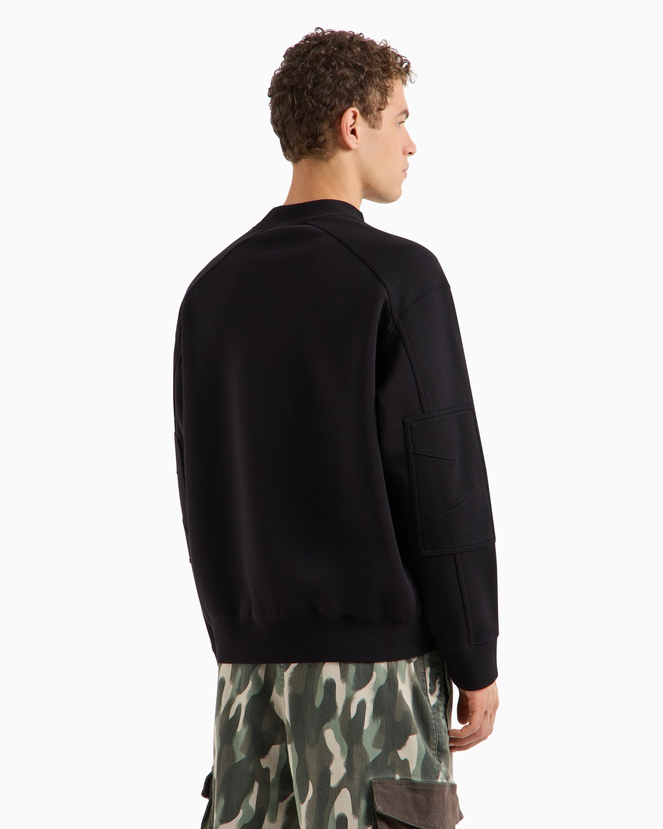 Stretch cotton sweatshirt with logo crest Slide 2