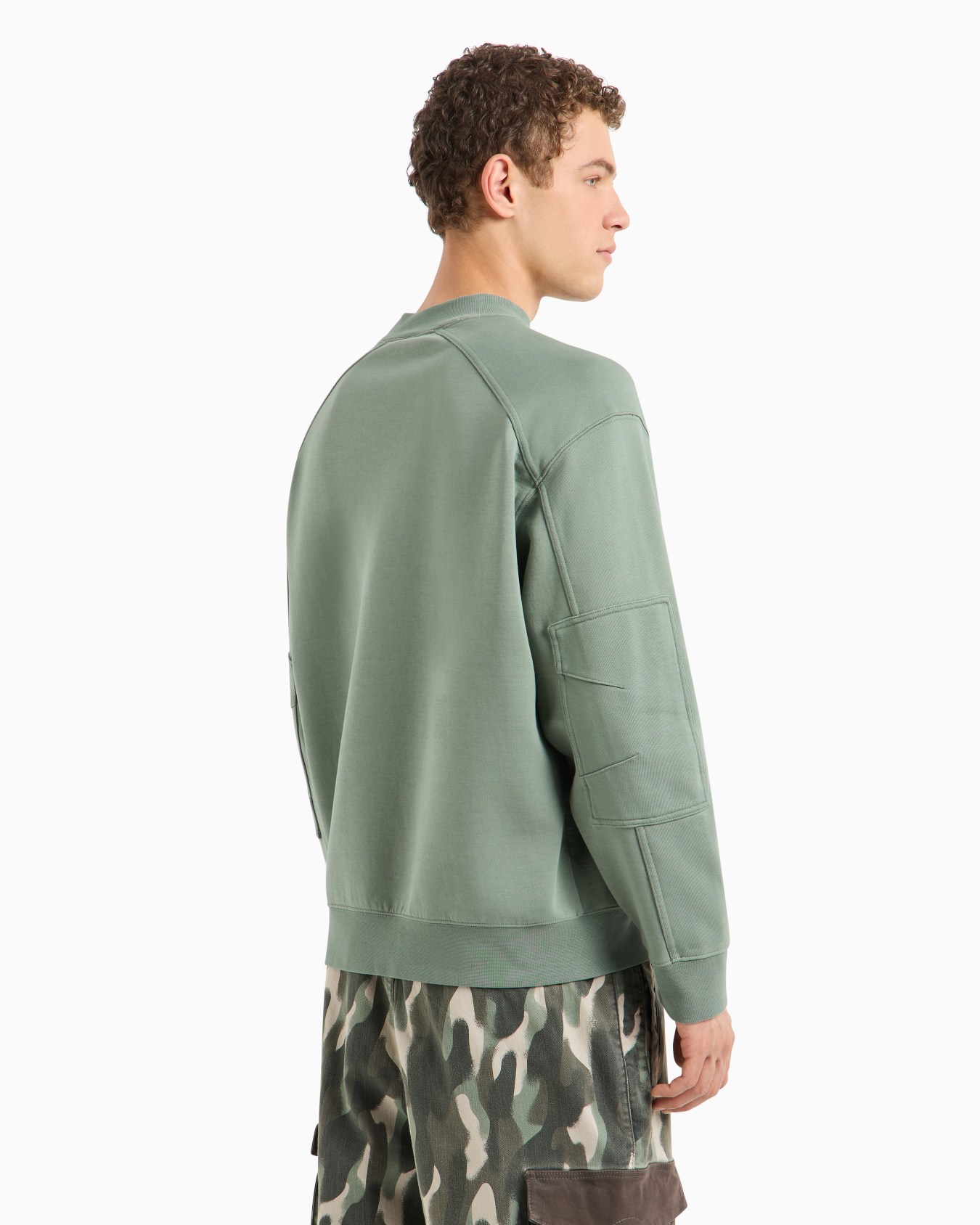 Stretch cotton sweatshirt with logo crest Slide 2