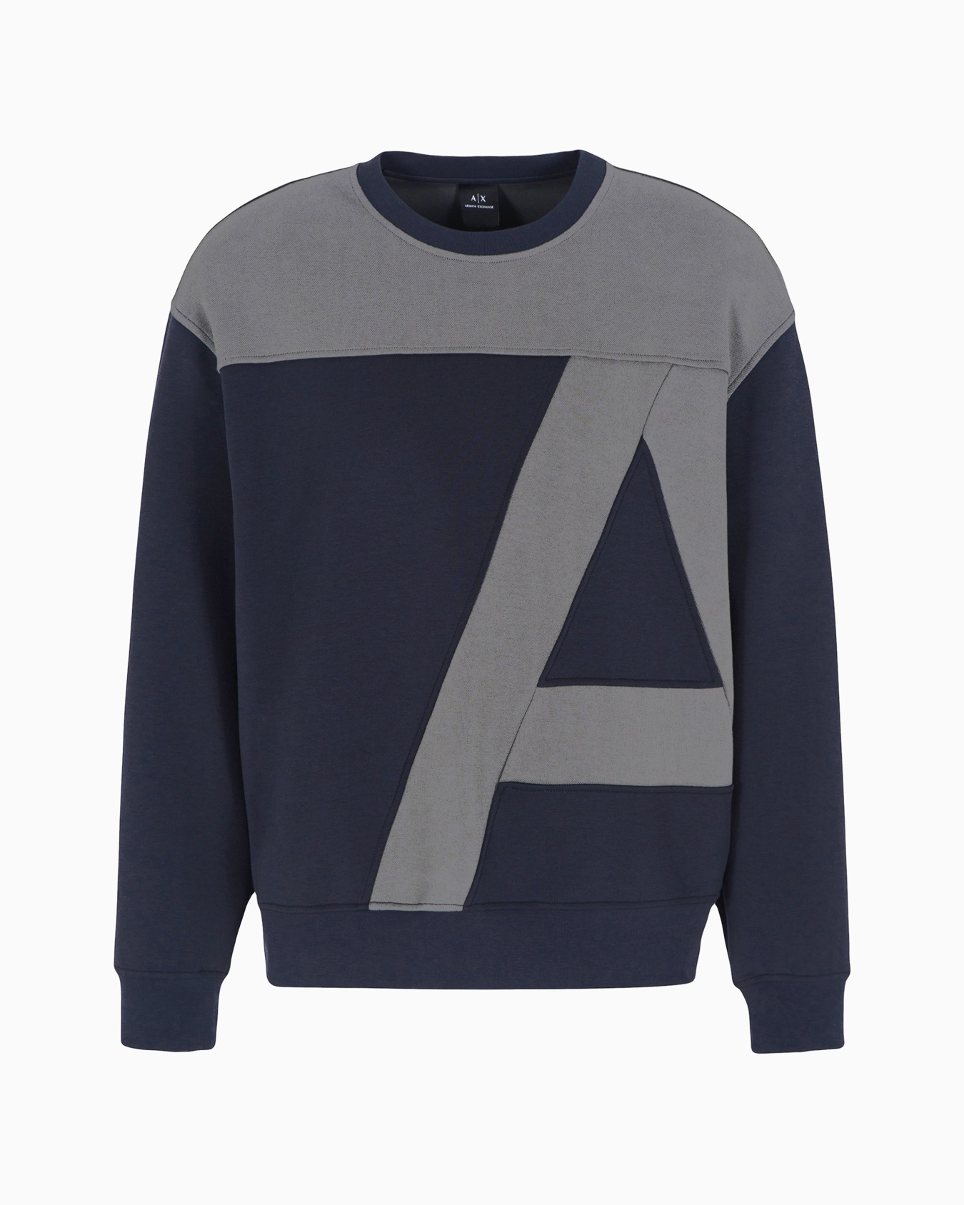  organic cotton crewneck sweatshirt with maxi logo and A-line Slide 0