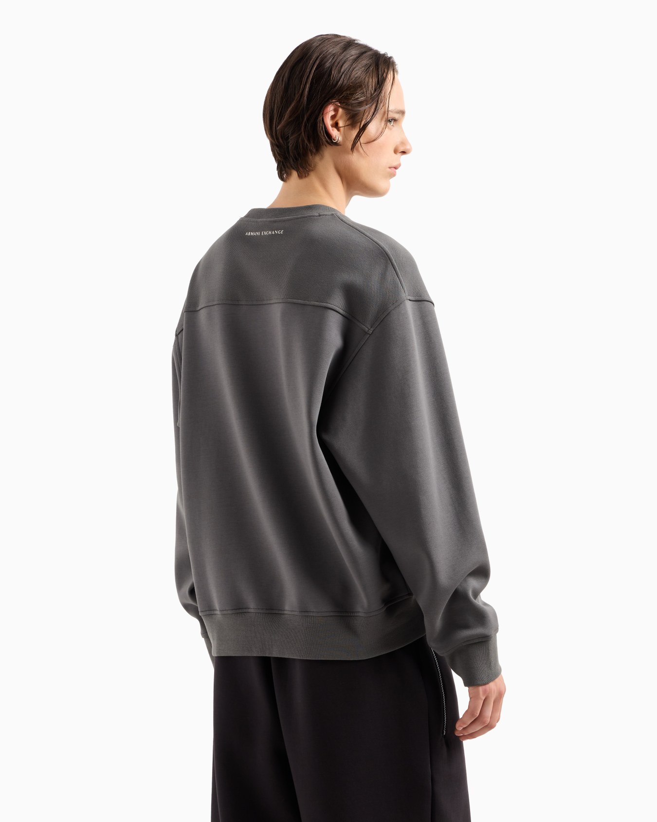  organic cotton crewneck sweatshirt with maxi logo and A-line Slide 2