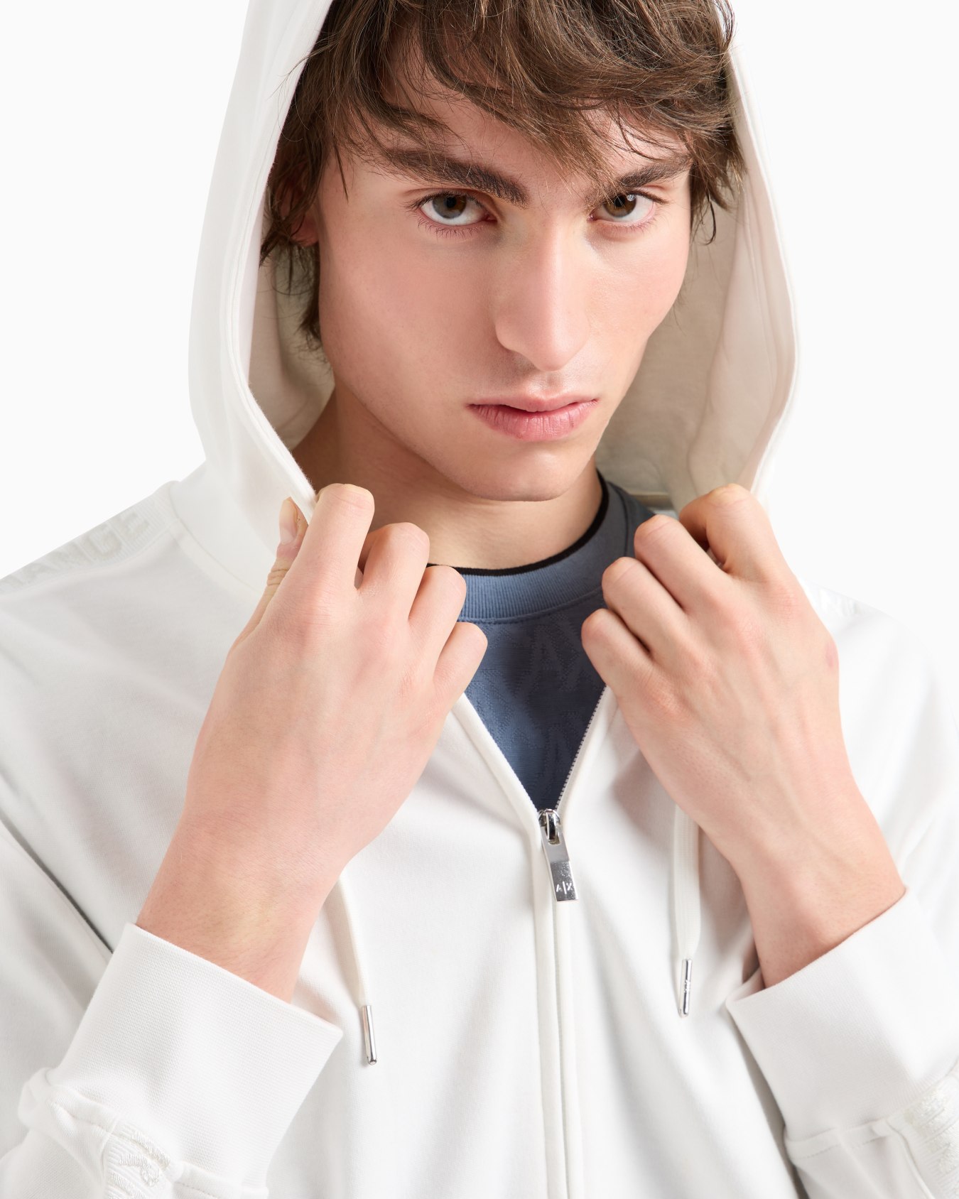  sudadera con capucha y cierre de interlock de algodón Diapositiva 4