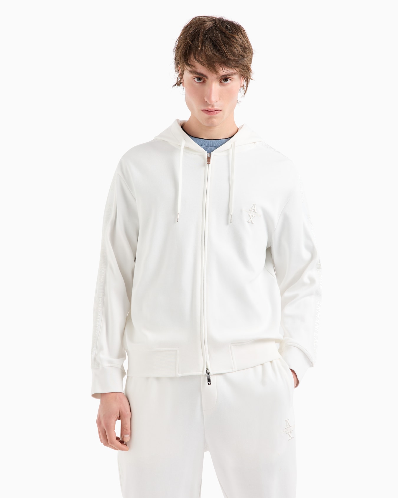  sudadera con capucha y cierre de interlock de algodón Diapositiva 1