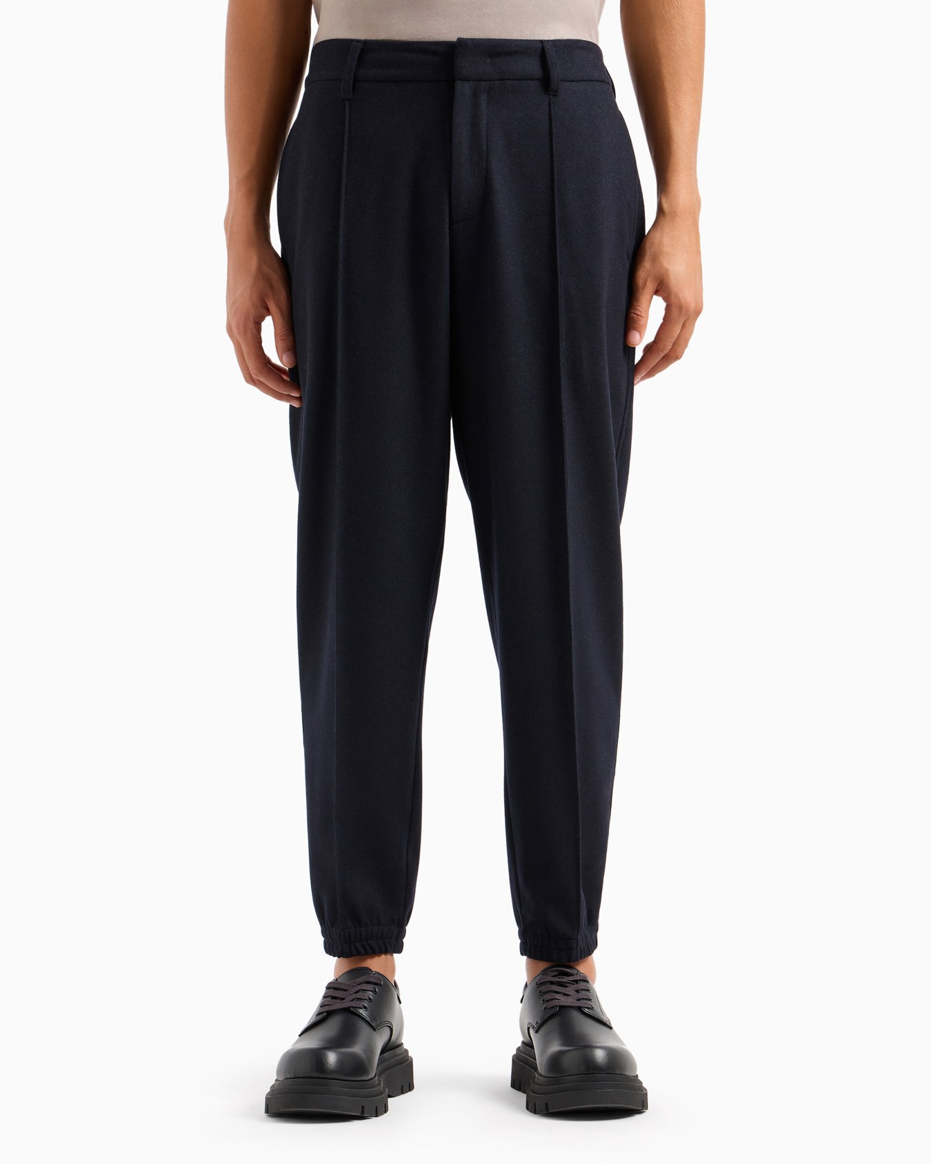 Wool Blend Pleated Trousers Slide 1