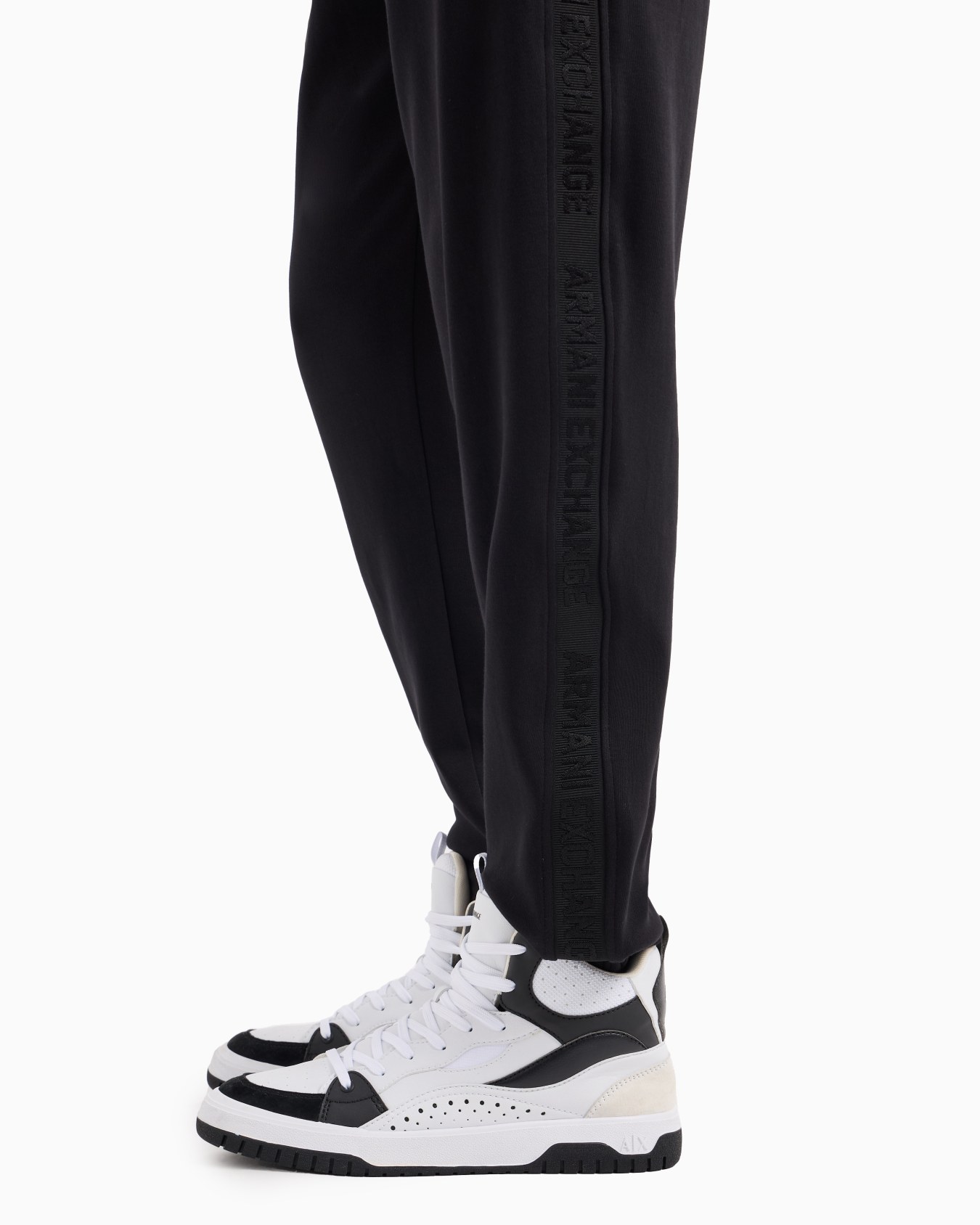  Cotton Interlock Jogger Pants with Logo Tape Slide 4