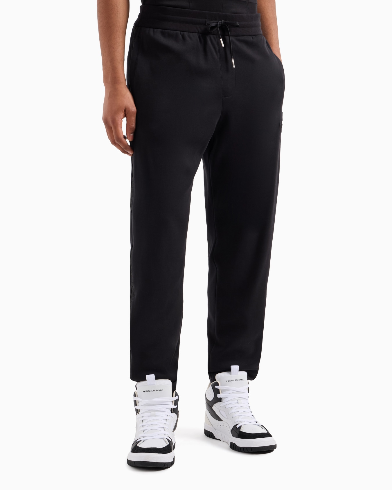  Cotton Interlock Jogger Pants with Logo Tape Slide 1