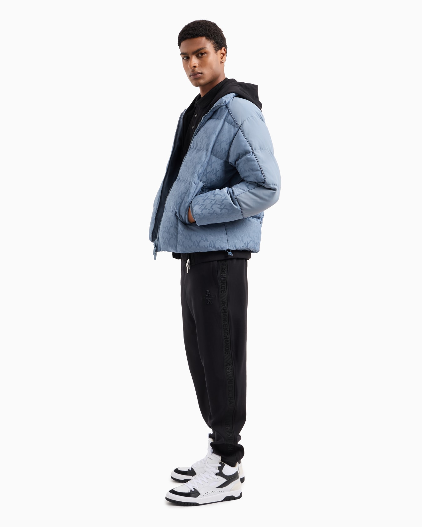  Cotton Interlock Jogger Pants with Logo Tape Slide 3